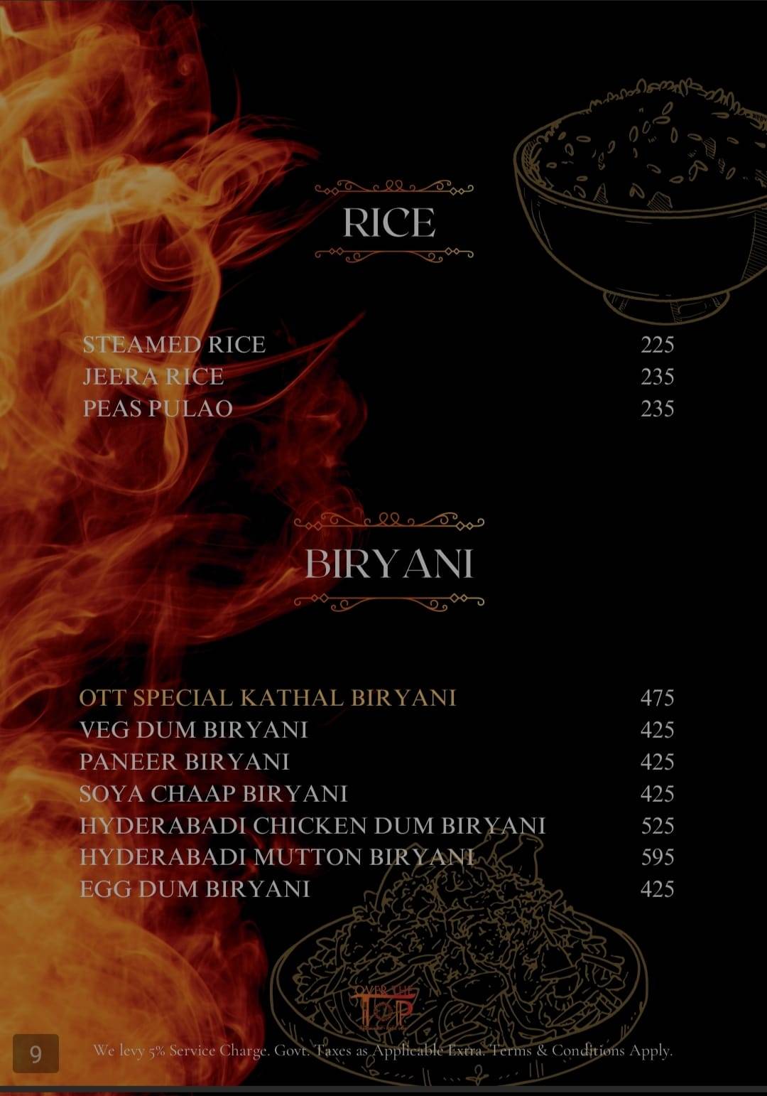 Over The Top Restaurant & BAR- Janakpuri menu