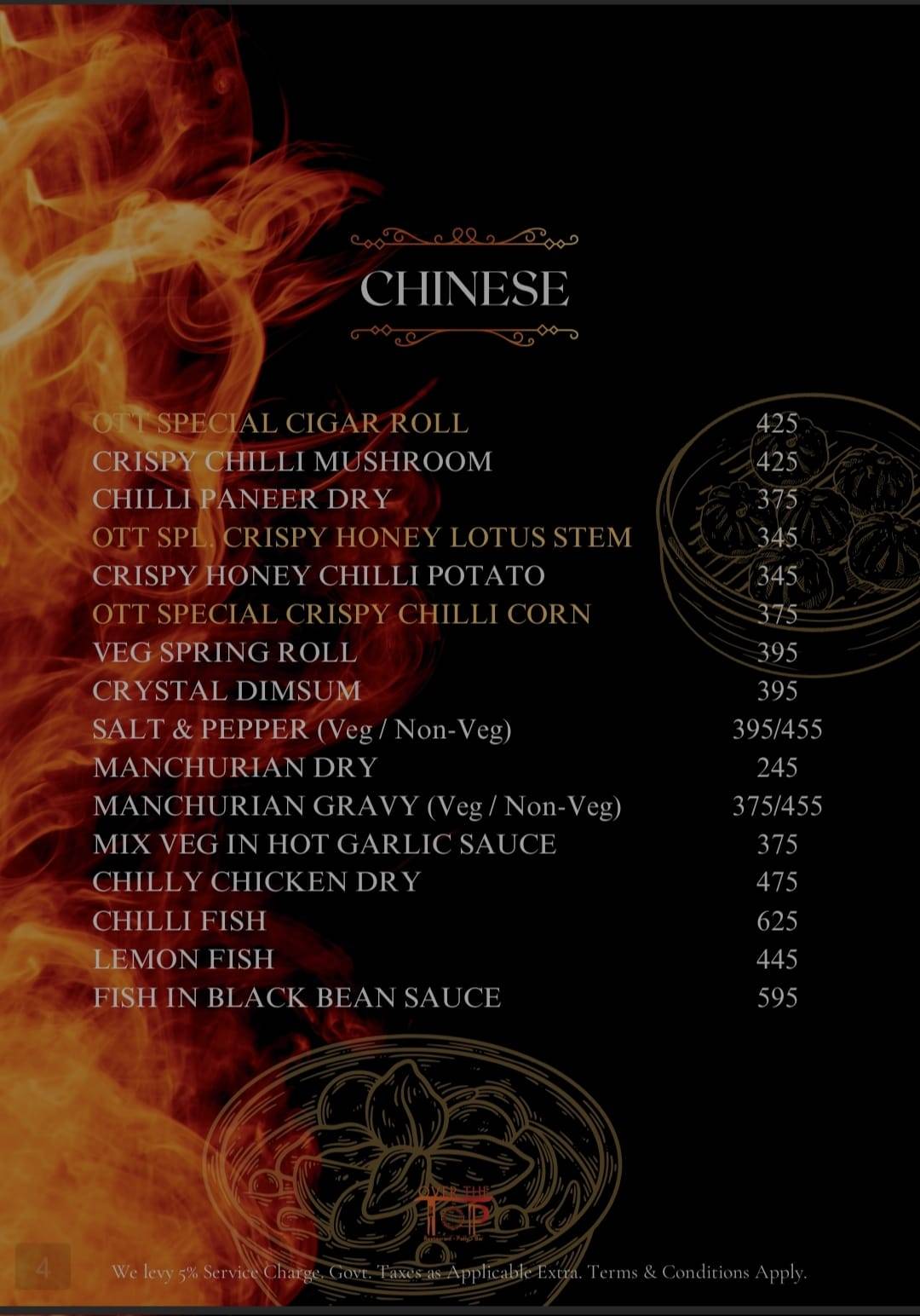 Over The Top Restaurant & BAR- Janakpuri menu