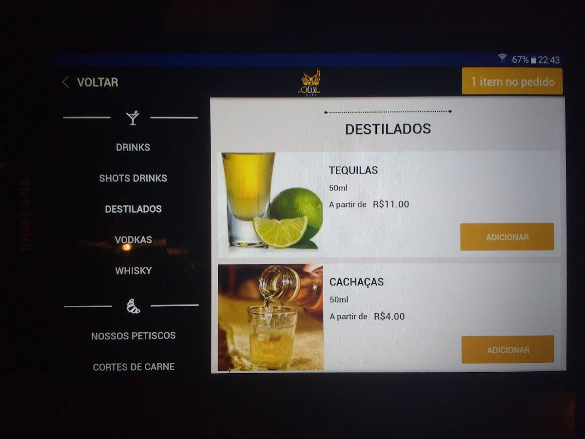 Owl Beer Pub cardápio