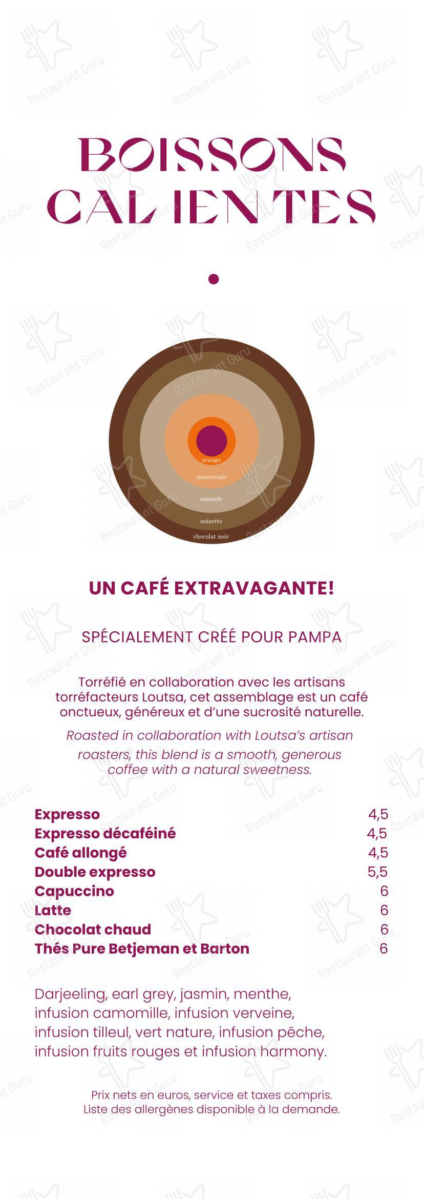 PAMPA dans Lyon - Основное меню