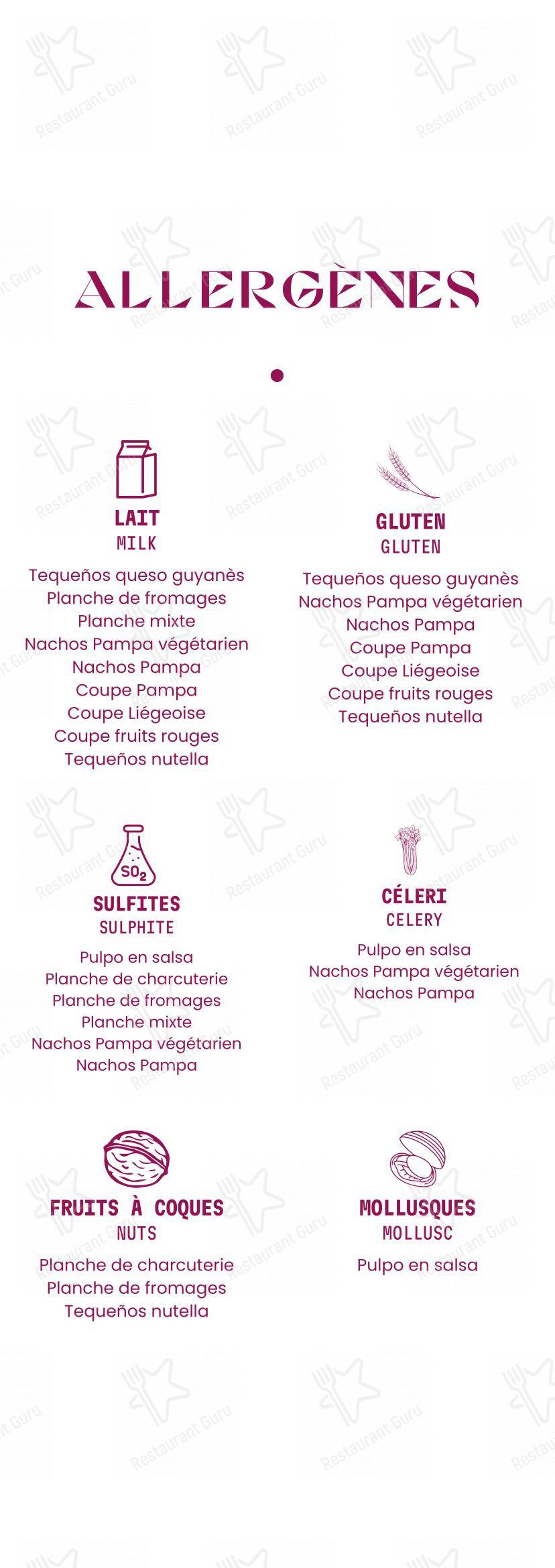 Menu pour PAMPA - Основное меню