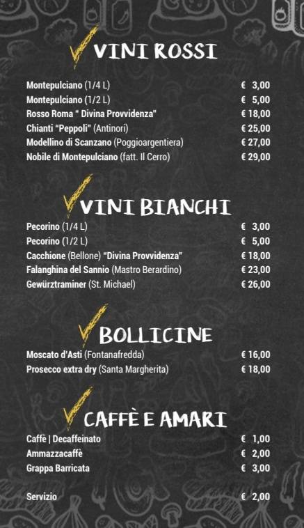 Menu di PAN PiER FOCACCIA 