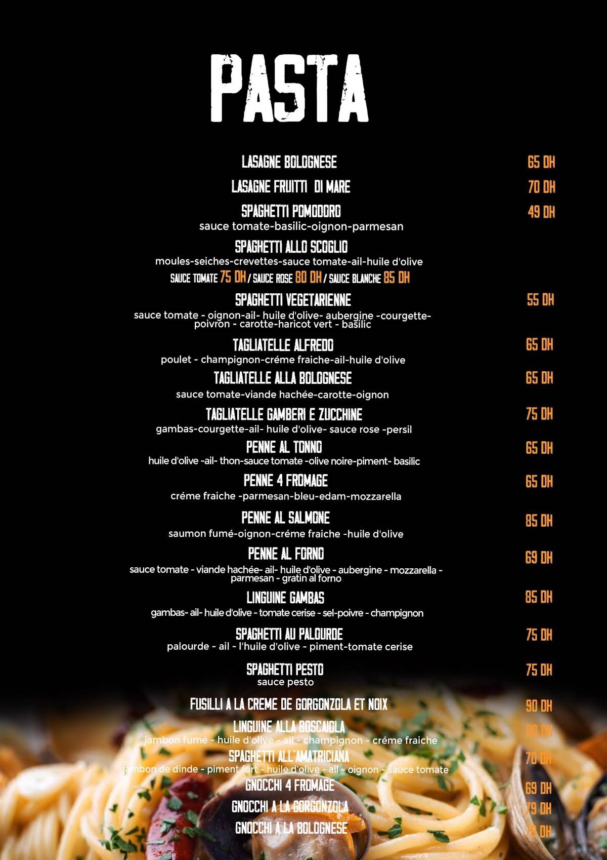 Menu de Pizza Vera