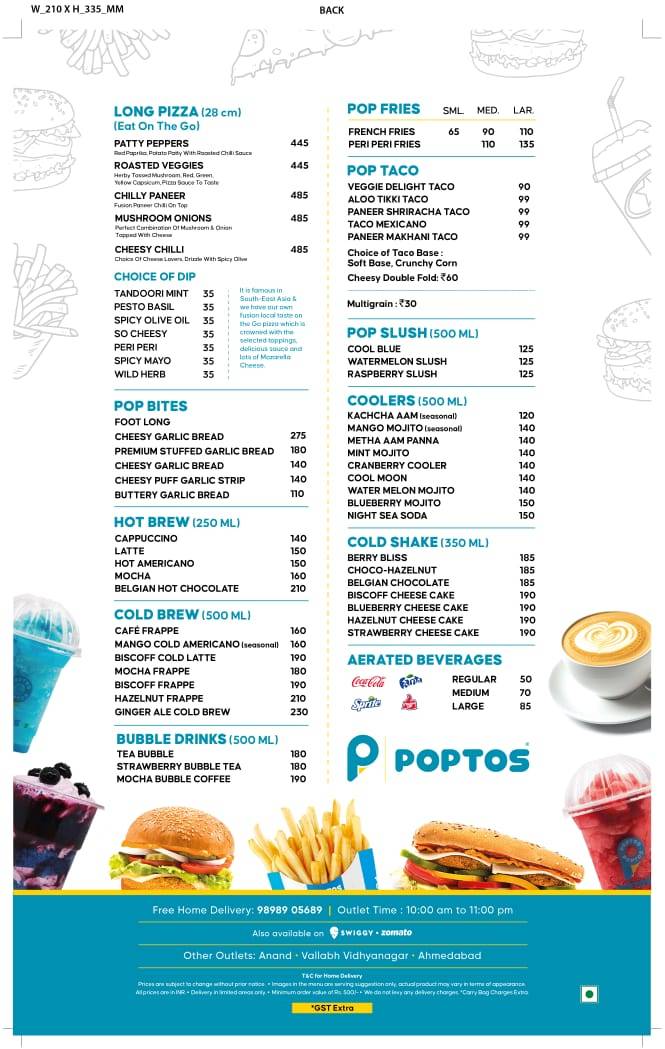 POPTOS (RAJODPURA) menu