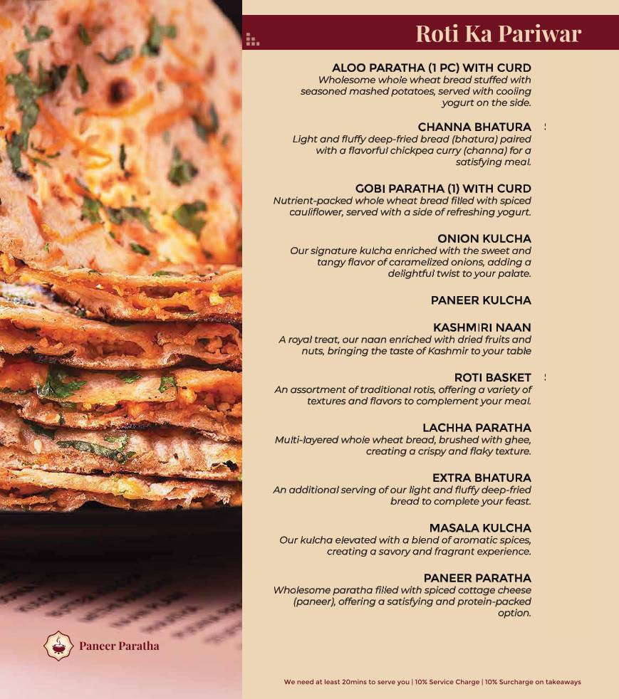 Paakashala @ MG Road Veg Restaurant in MG Road menu