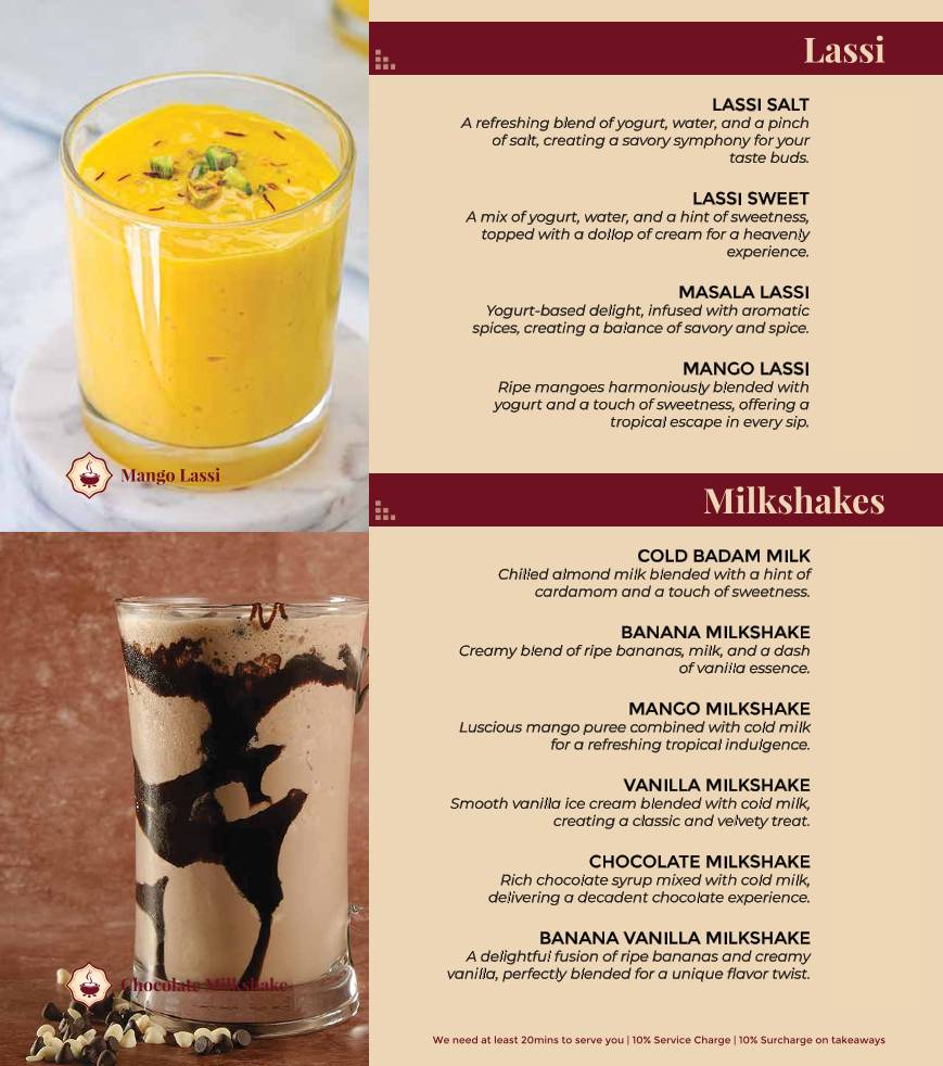 Paakashala @ MG Road Veg Restaurant in MG Road menu