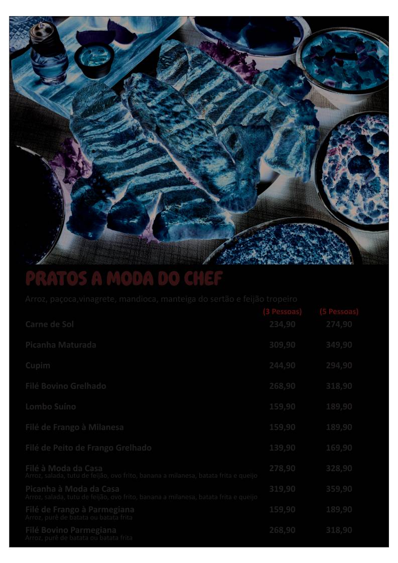 Paçocas Bar e Restaurante cardápio