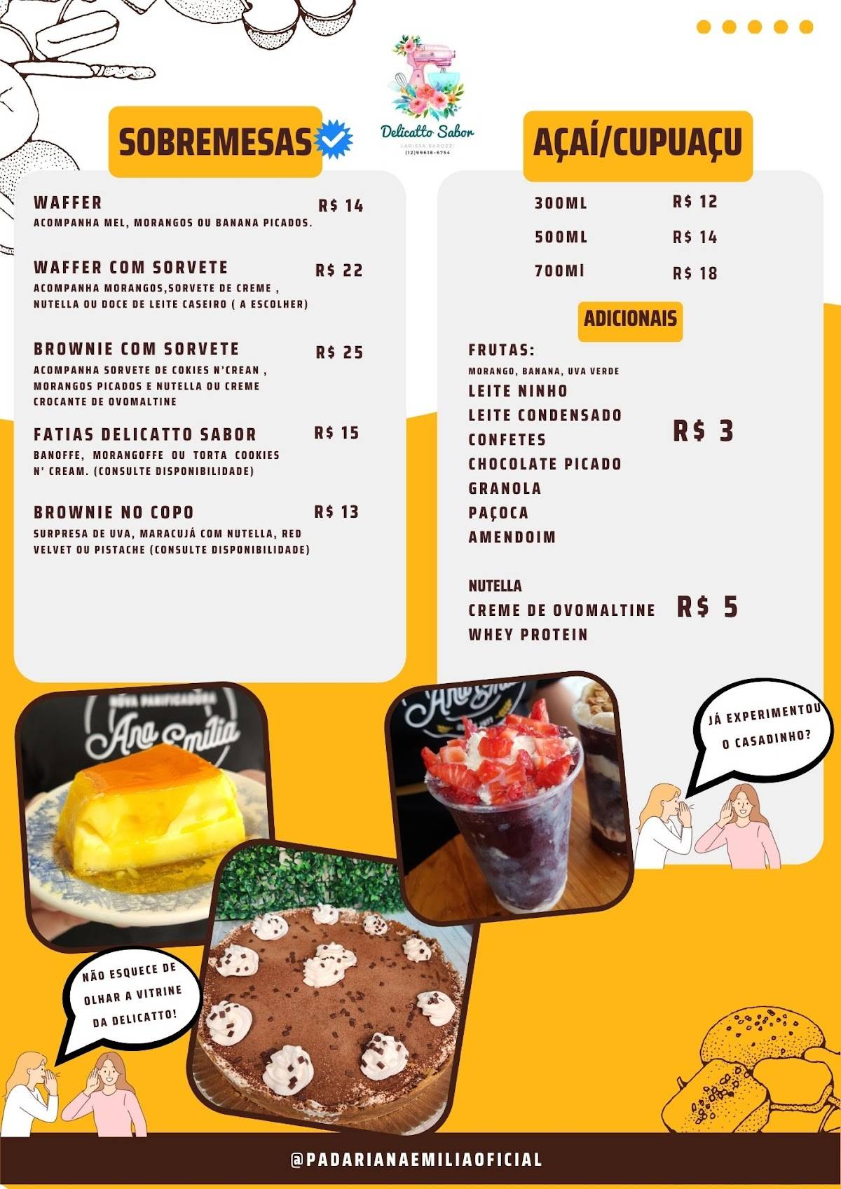 Padaria Ana Emília cardápio
