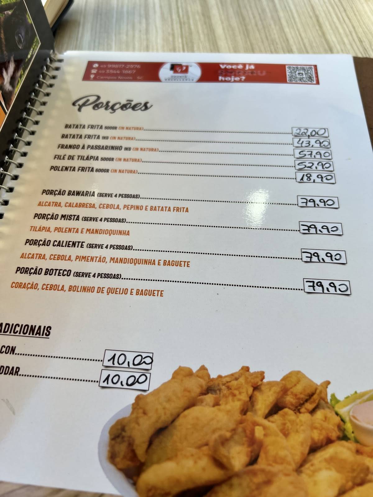 Padaria da Cris cardápio