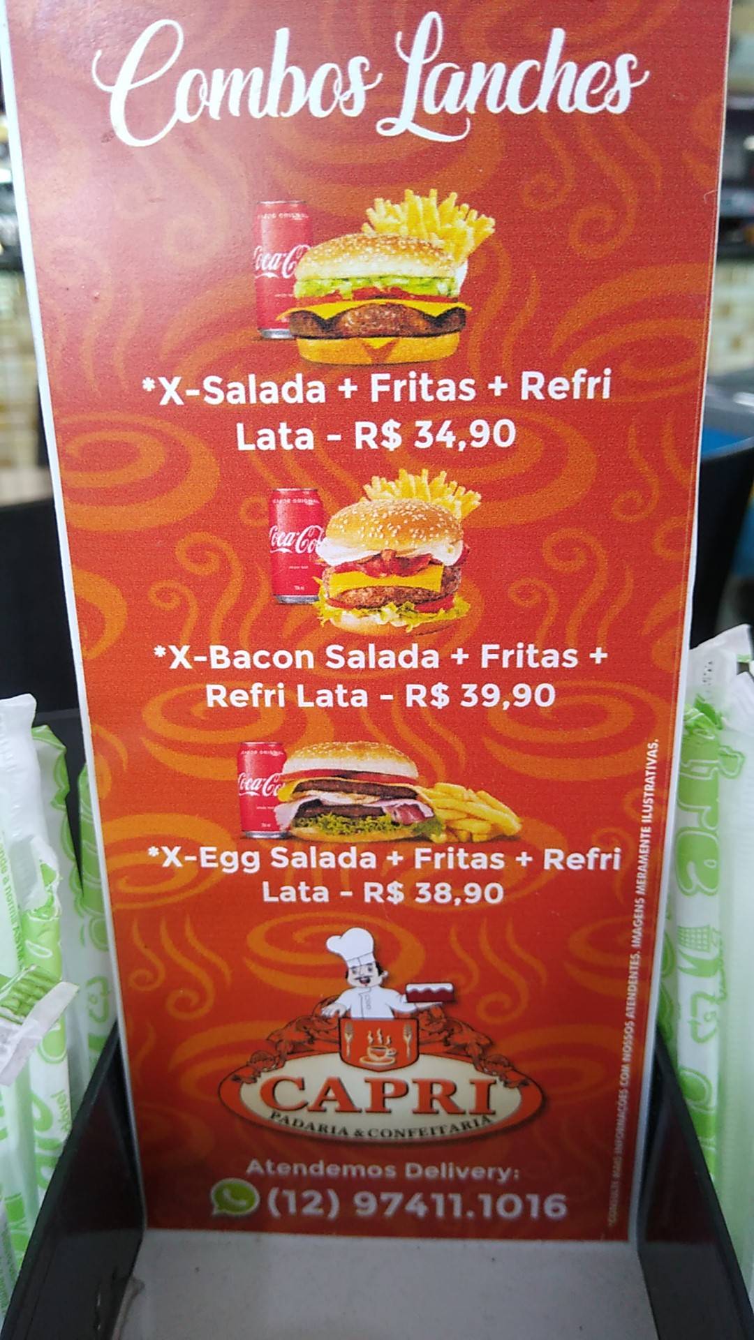 Padaria Capri cardápio