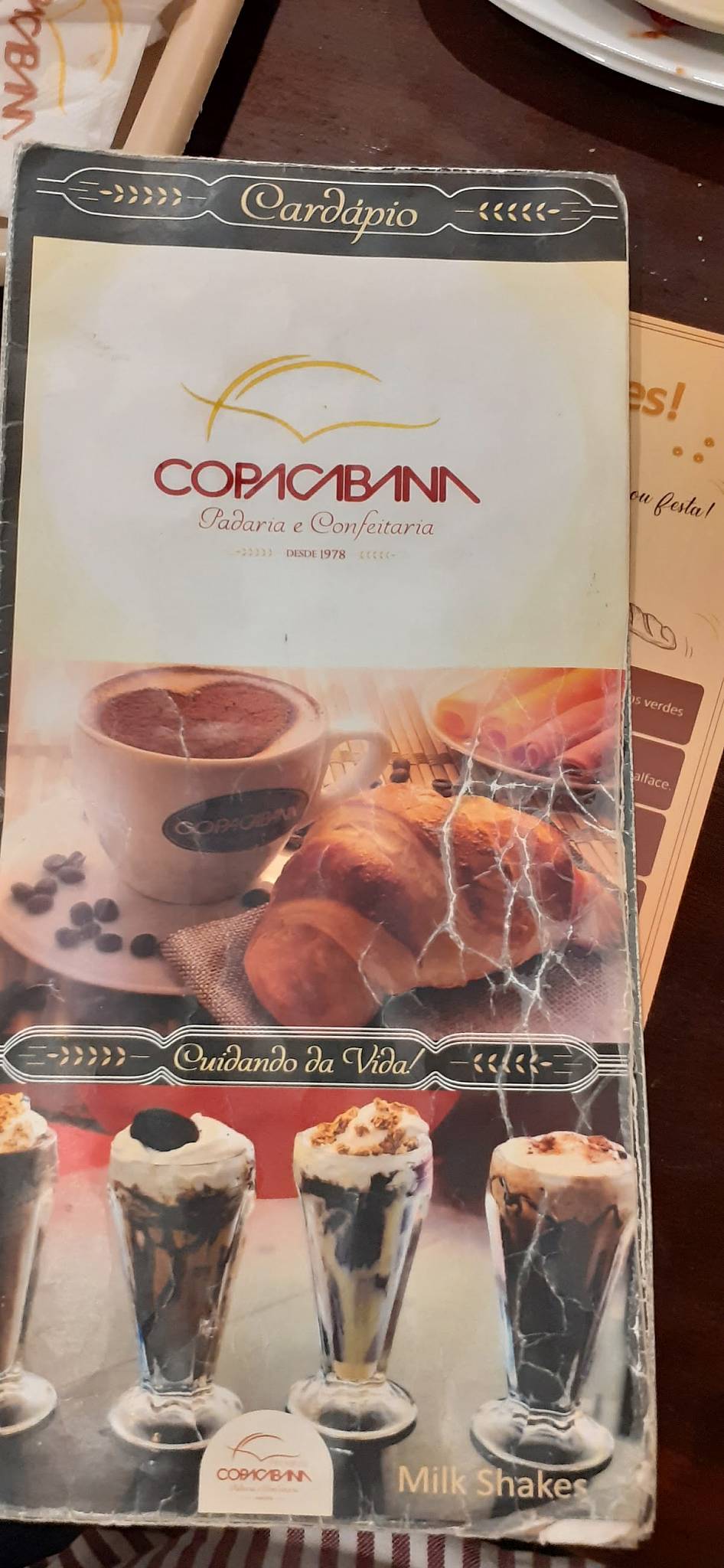 Padaria Copacabana cardápio