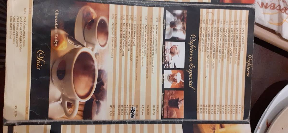 Padaria Copacabana cardápio