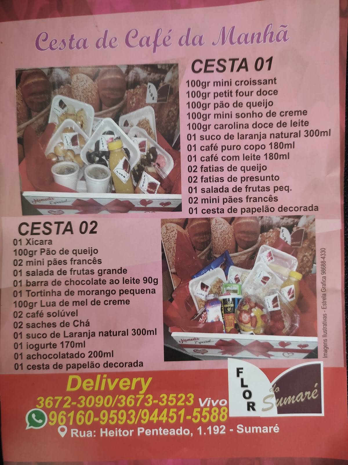 Flor do Sumaré cardápio