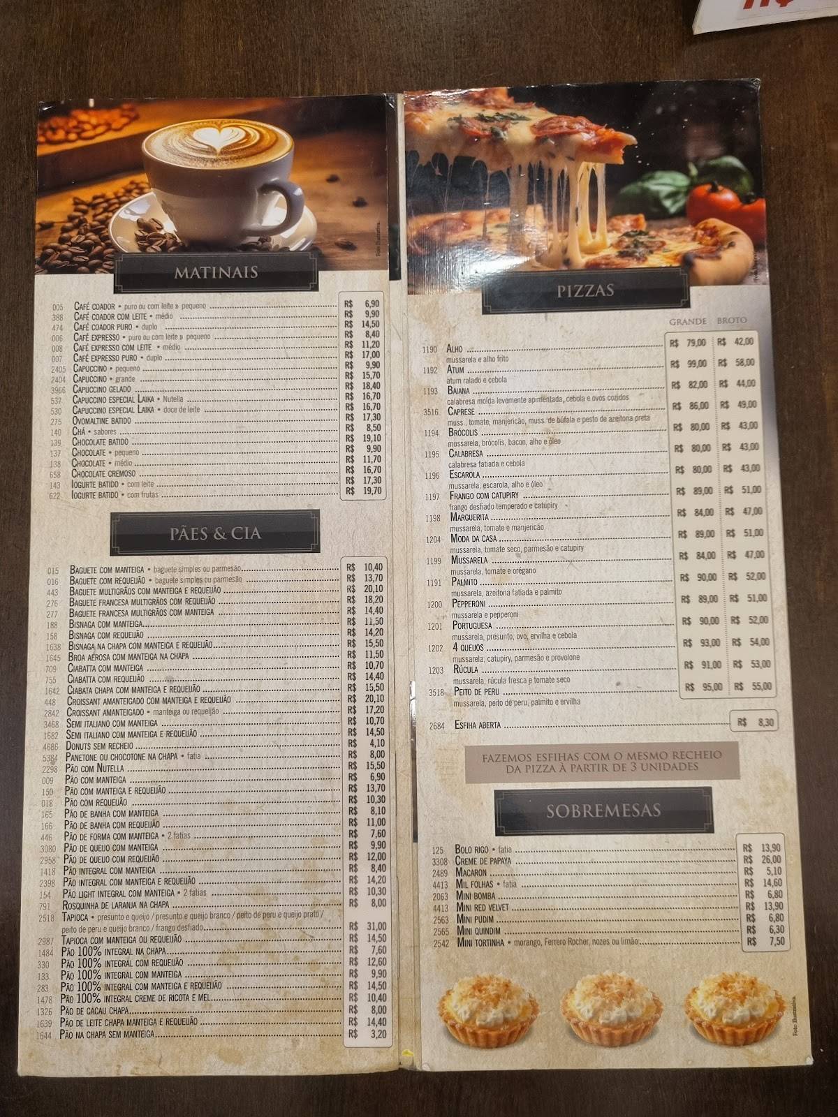Padaria Laika cardápio