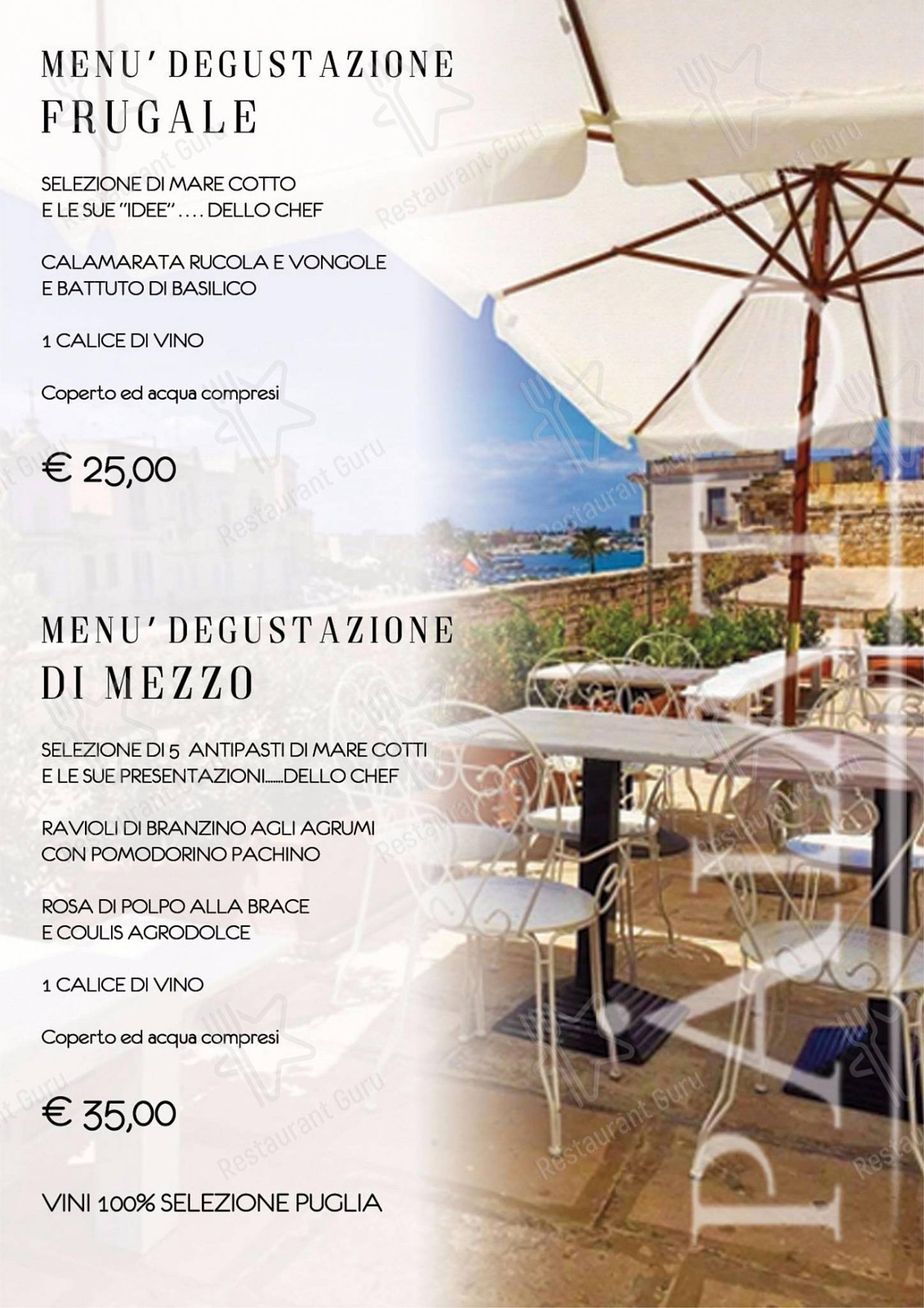 Menu bar per Pàlato Café & Bistrot ristorante