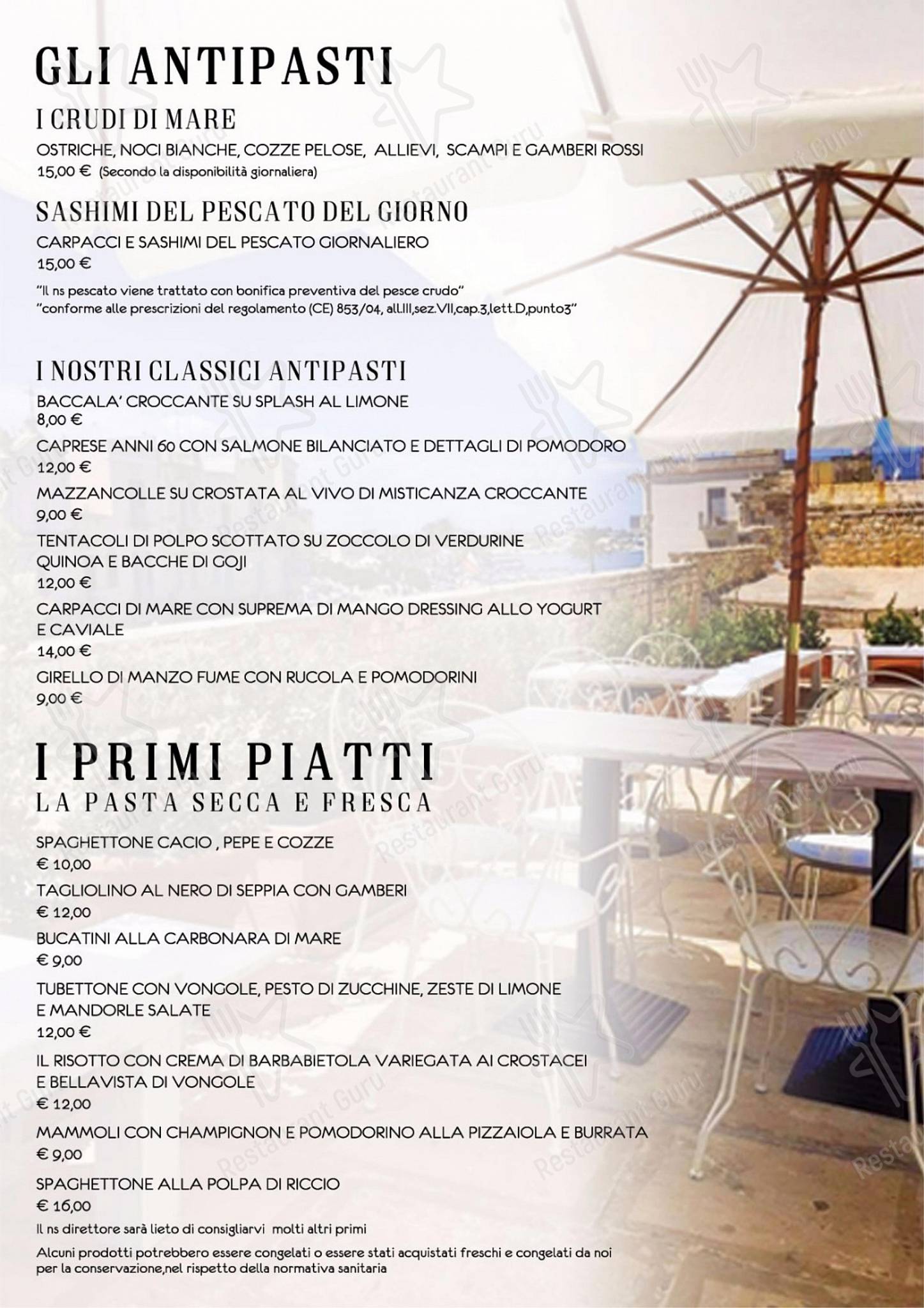 Menu bar per Pàlato Café & Bistrot in Molfetta