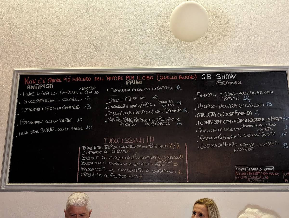 Menu di Panacea 