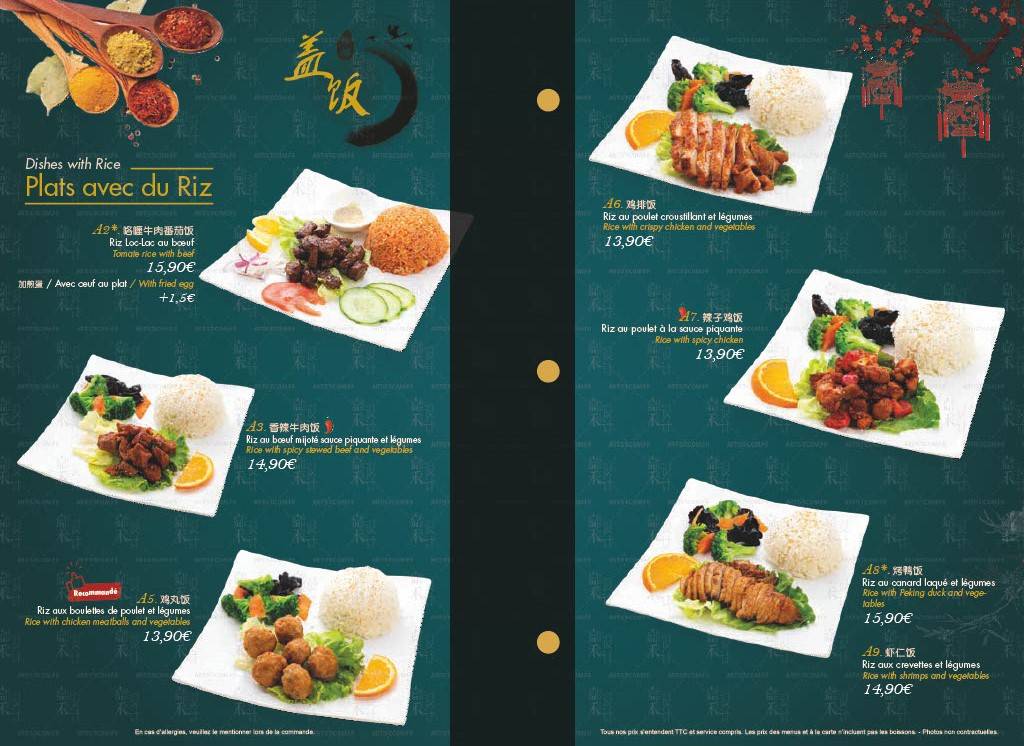 Menu de Restaurant Panda Calais