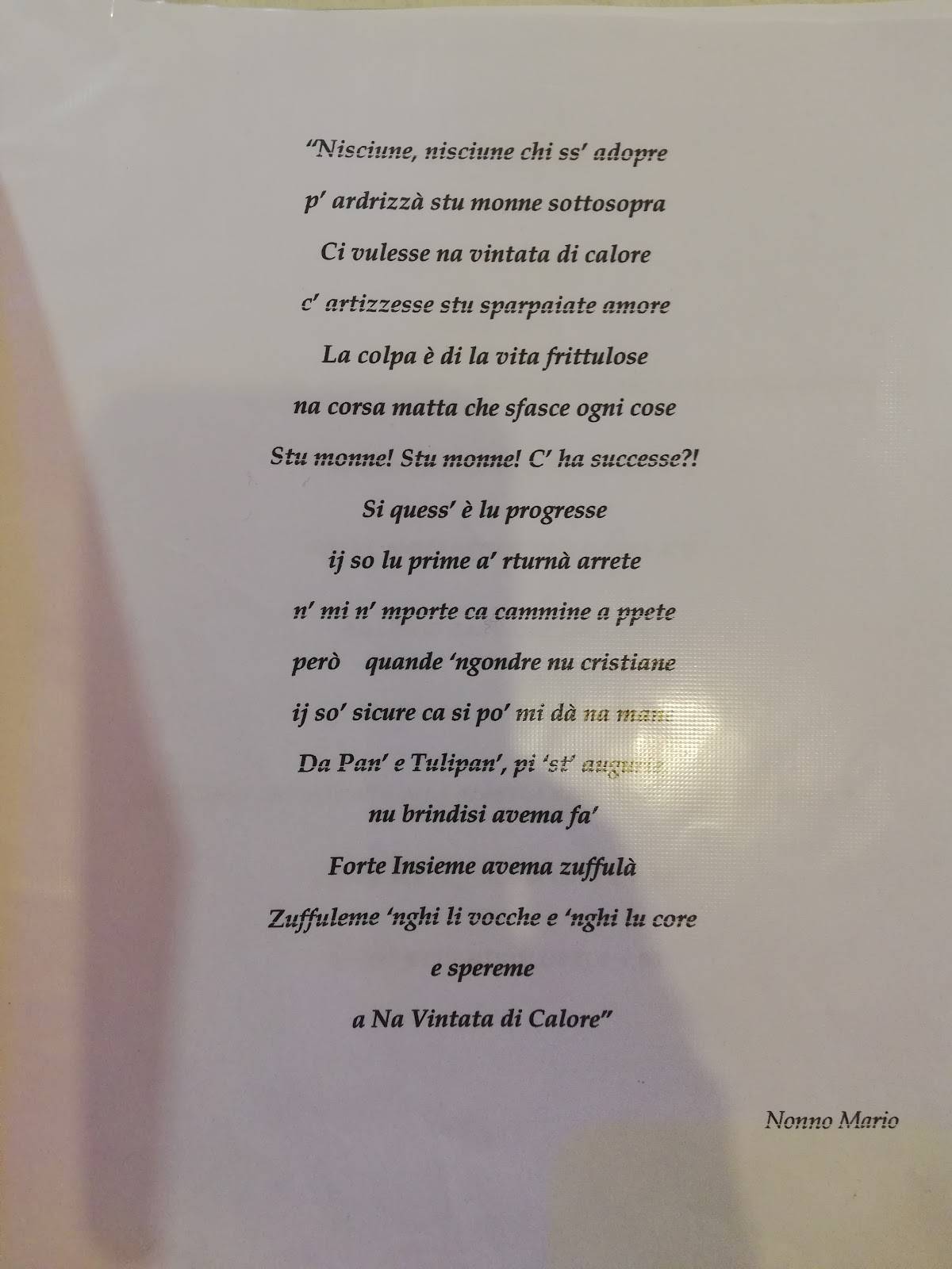 Menu di Pane e Tulipani 