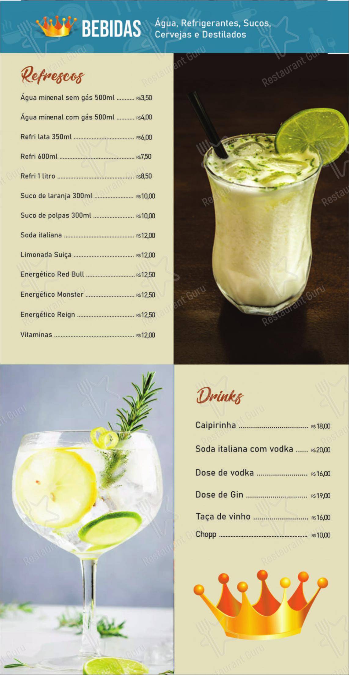 Panificadora e Restaurante Princesa em Ponta Grossa - Menu