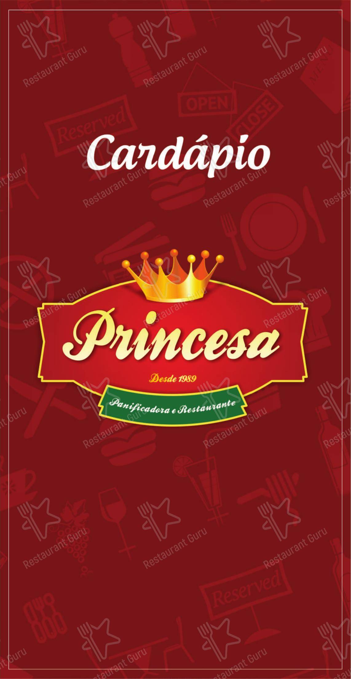 Menu para Panificadora e Restaurante Princesa em Ponta Grossa