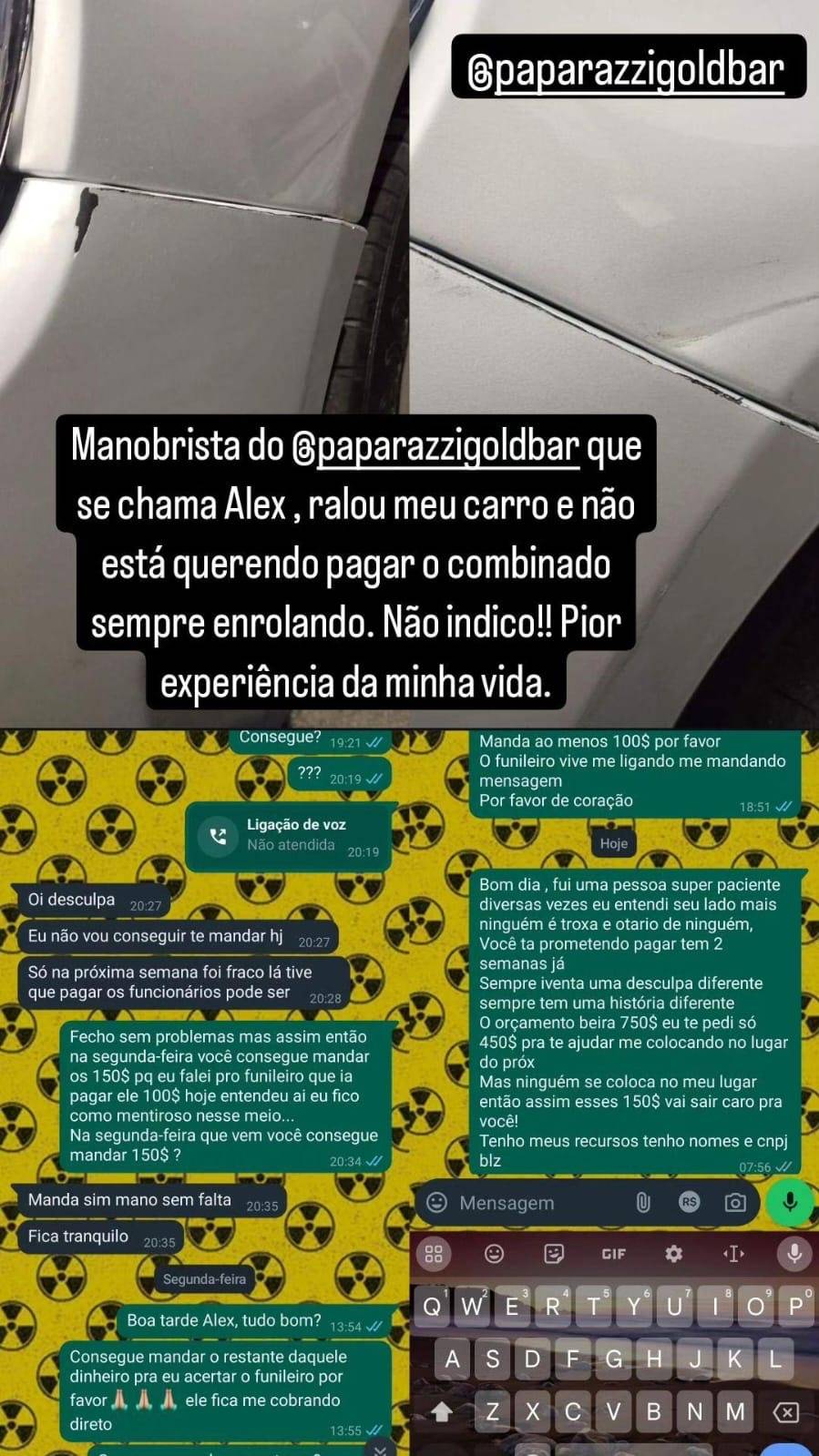 Paparazzi Gold Bar cardápio