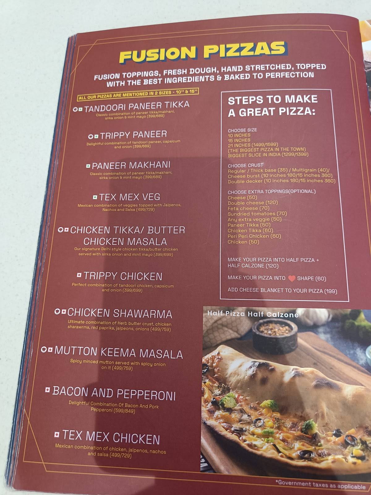 Paparizza - Pizzeria & Bar menu