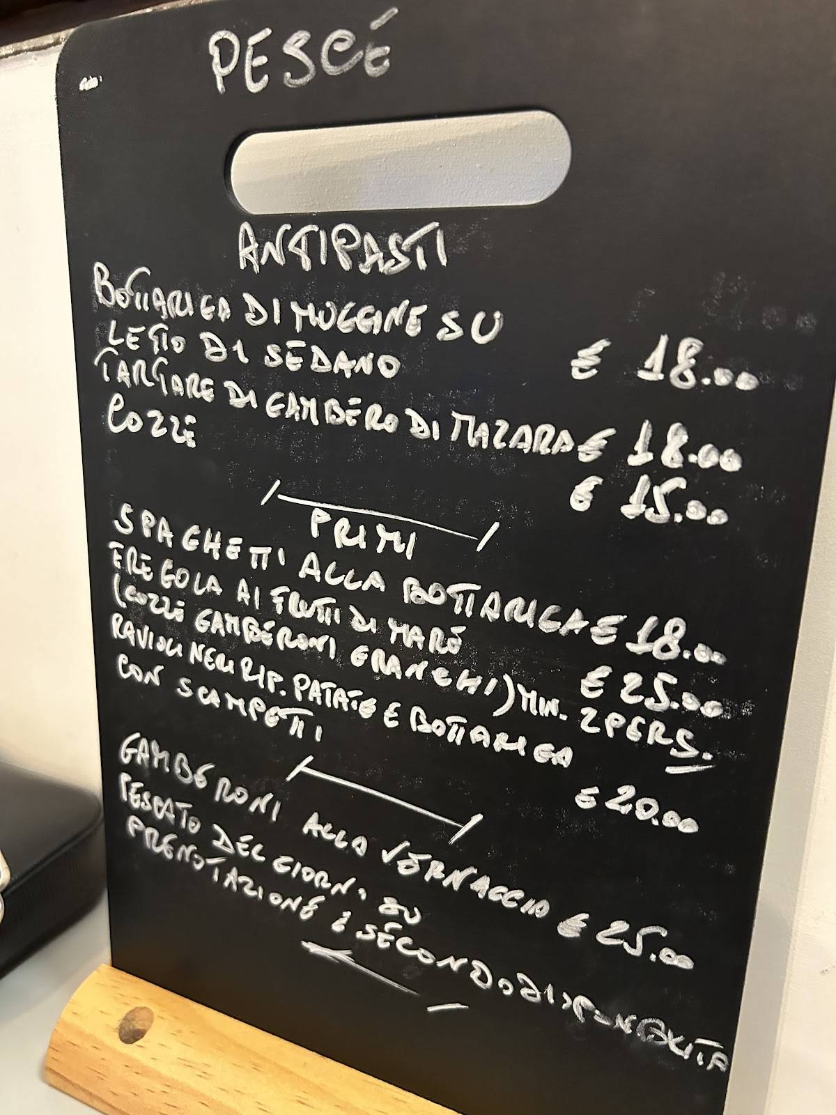 Menu di Pappa e citti 