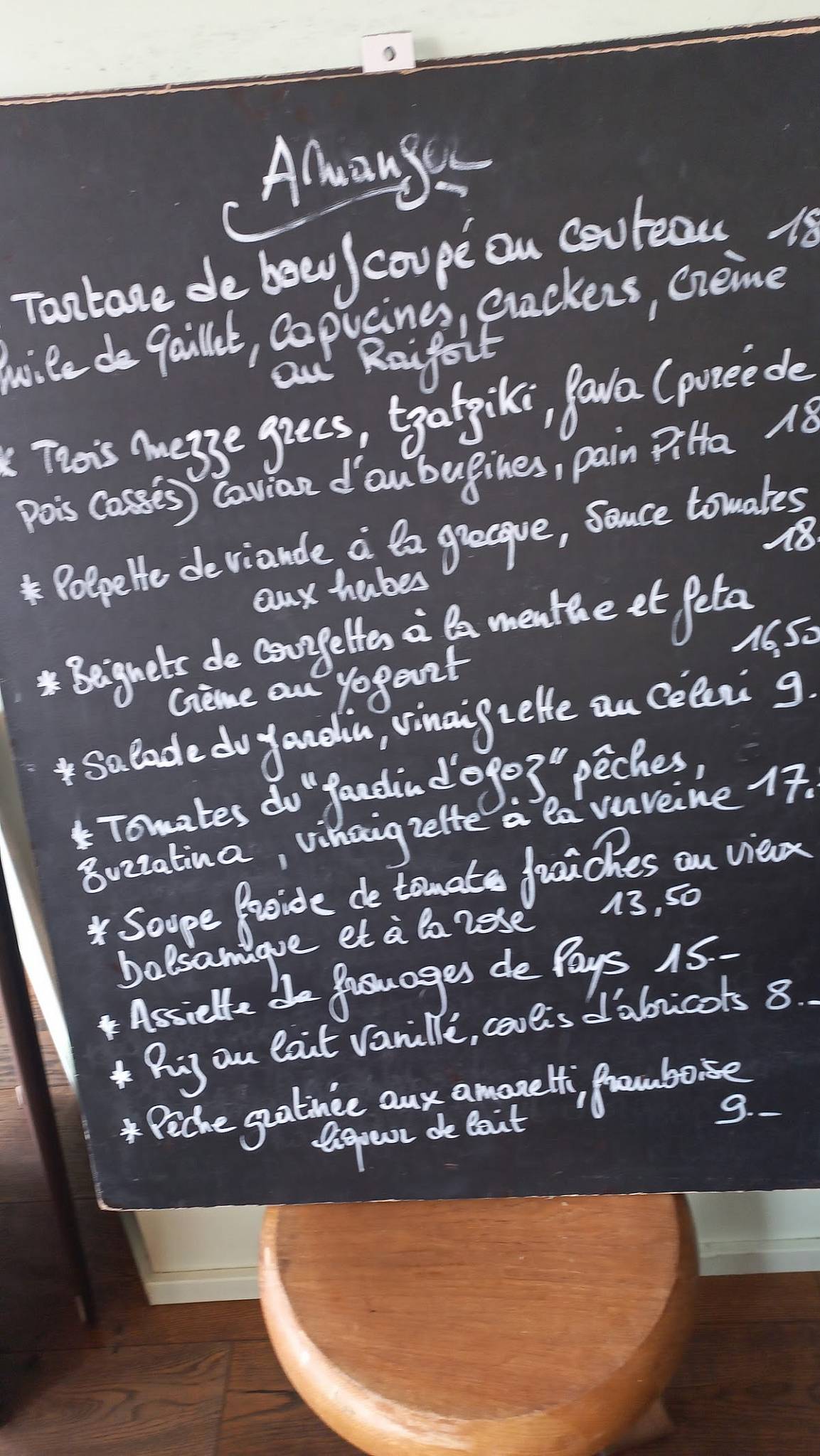 Menu di Café Paradiso 