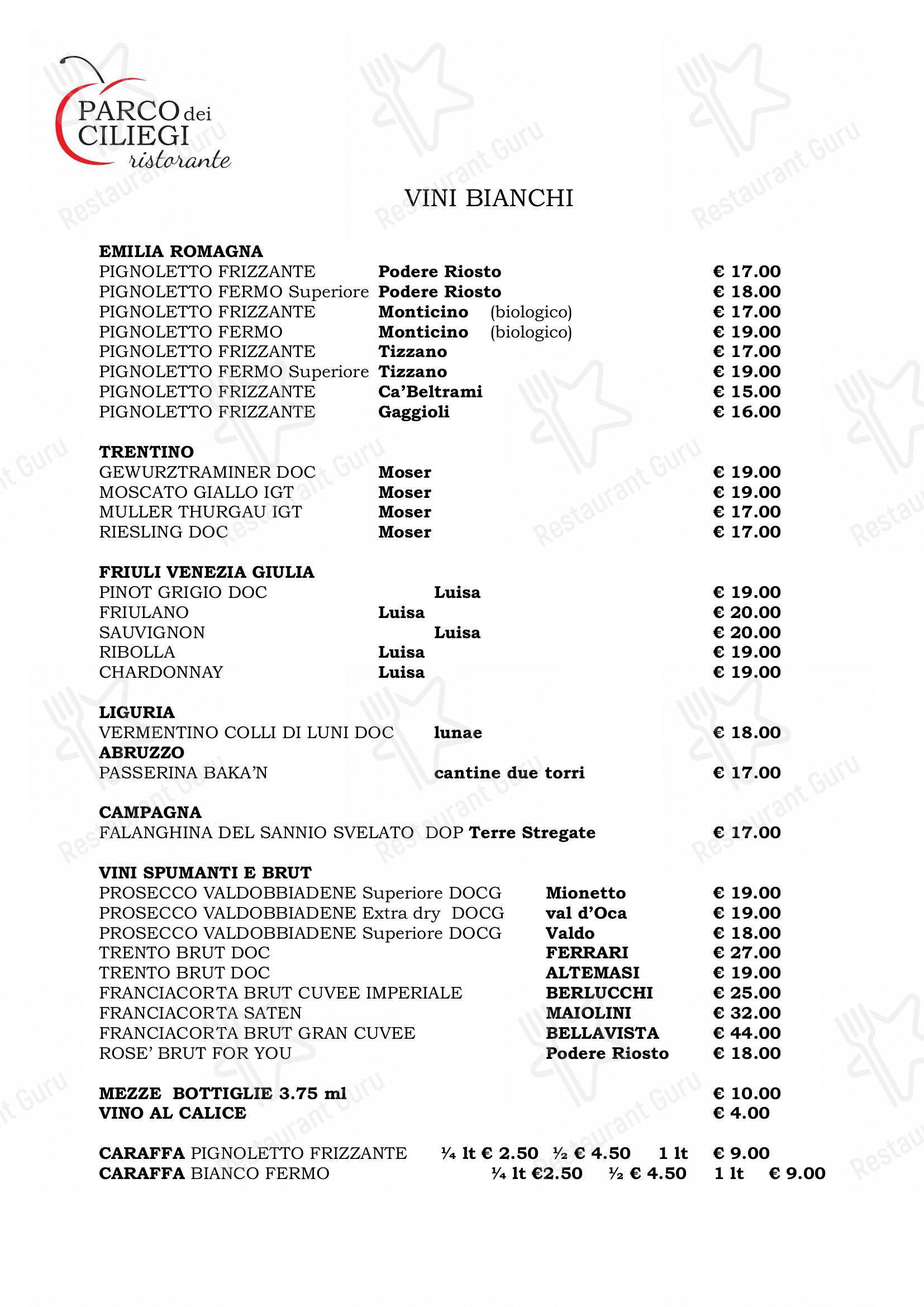 Коктейльная карта per Parco Dei Ciliegi pizzeria