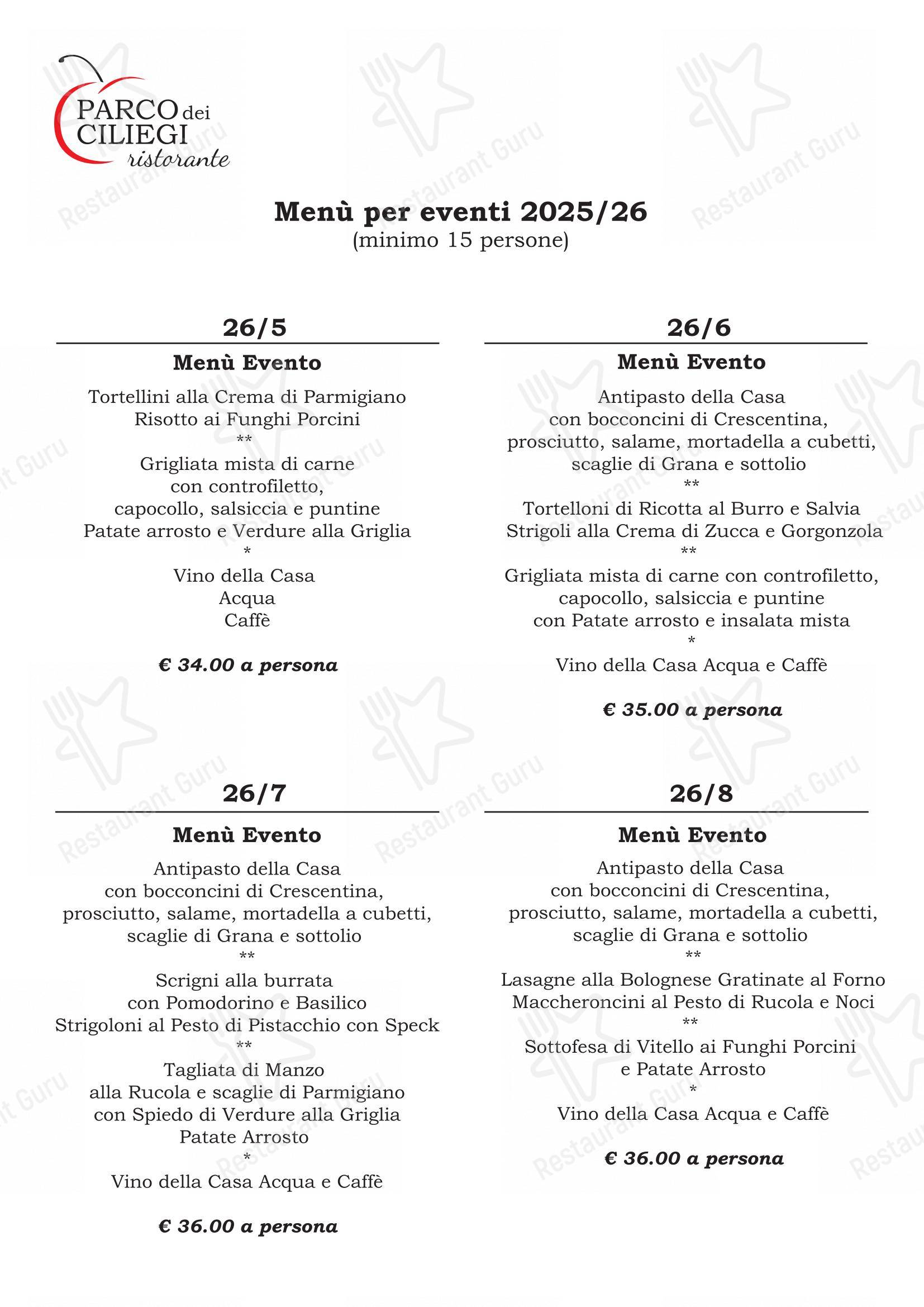 Крафт меню per Parco Dei Ciliegi in Zola Predosa