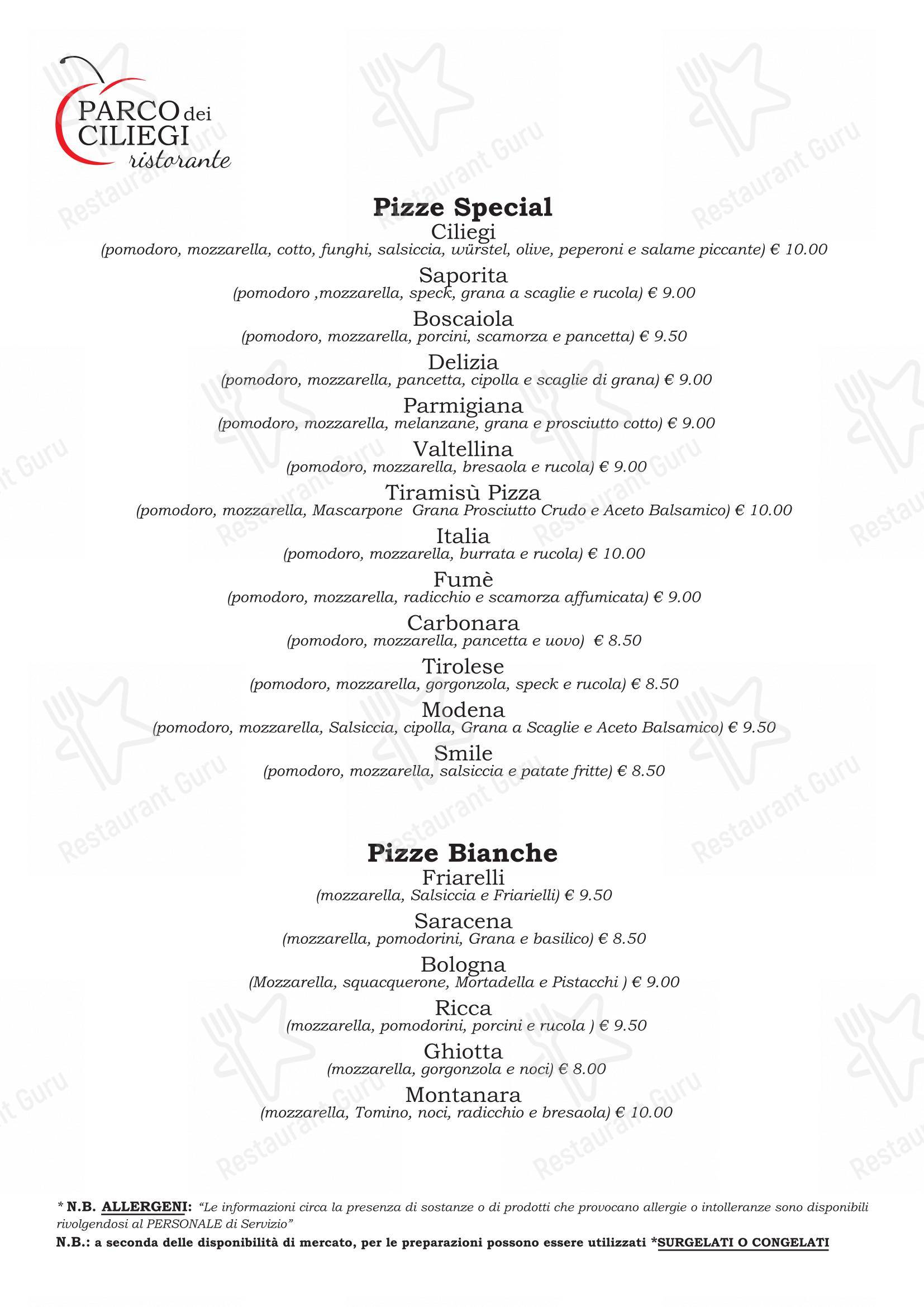 Коктейльная карта per Parco Dei Ciliegi in Zola Predosa