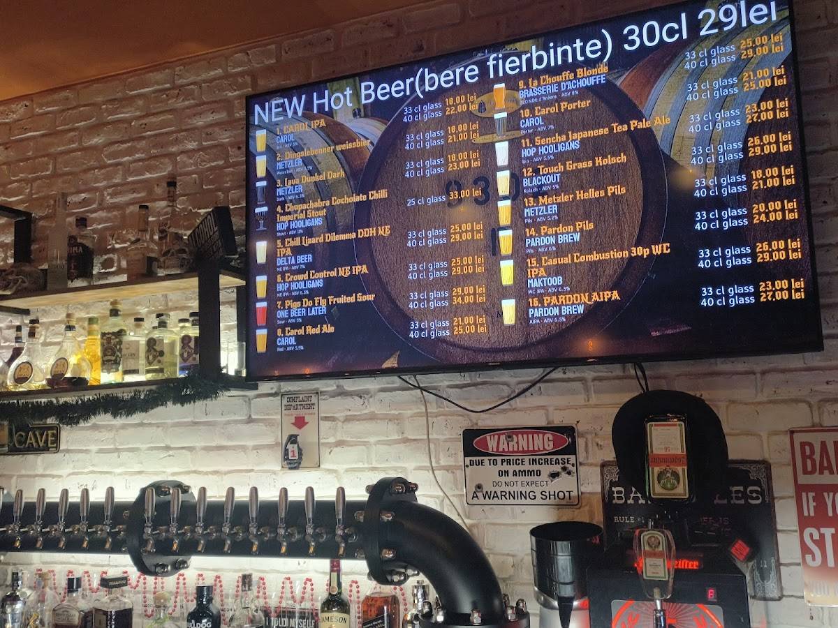 Menu de Pardon Pub & Taproom