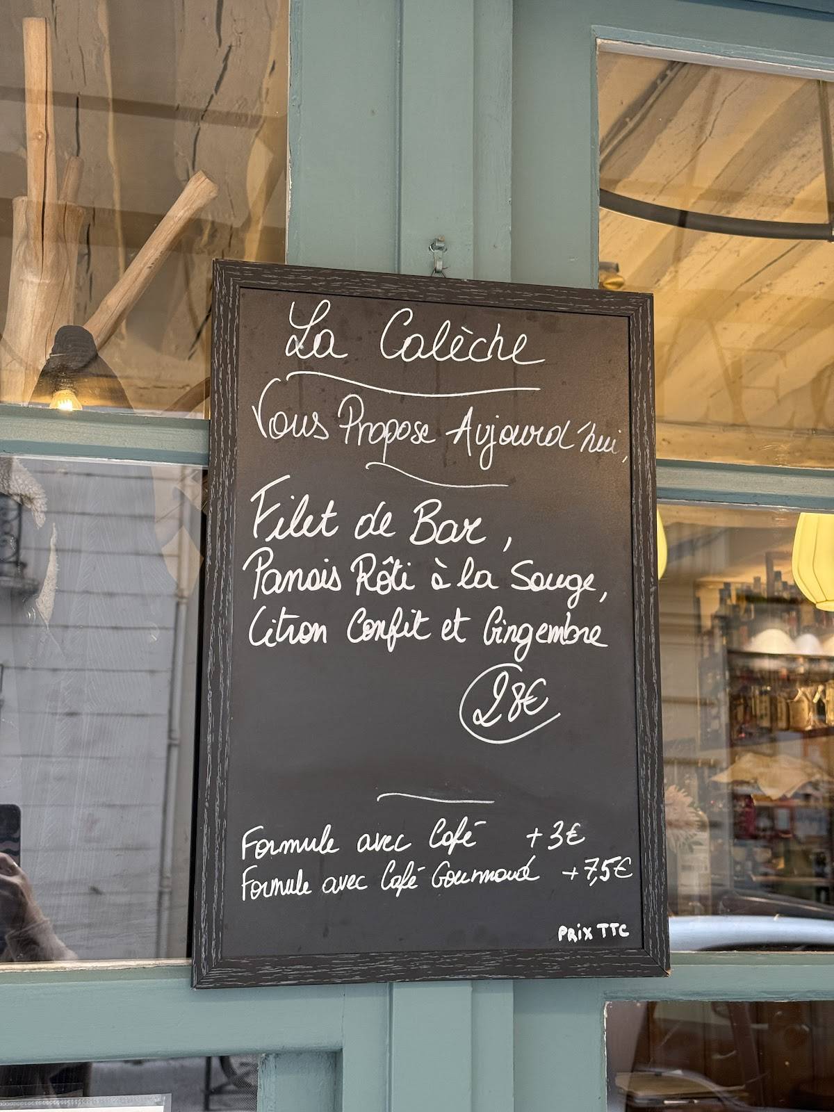 Menu de La Calèche
