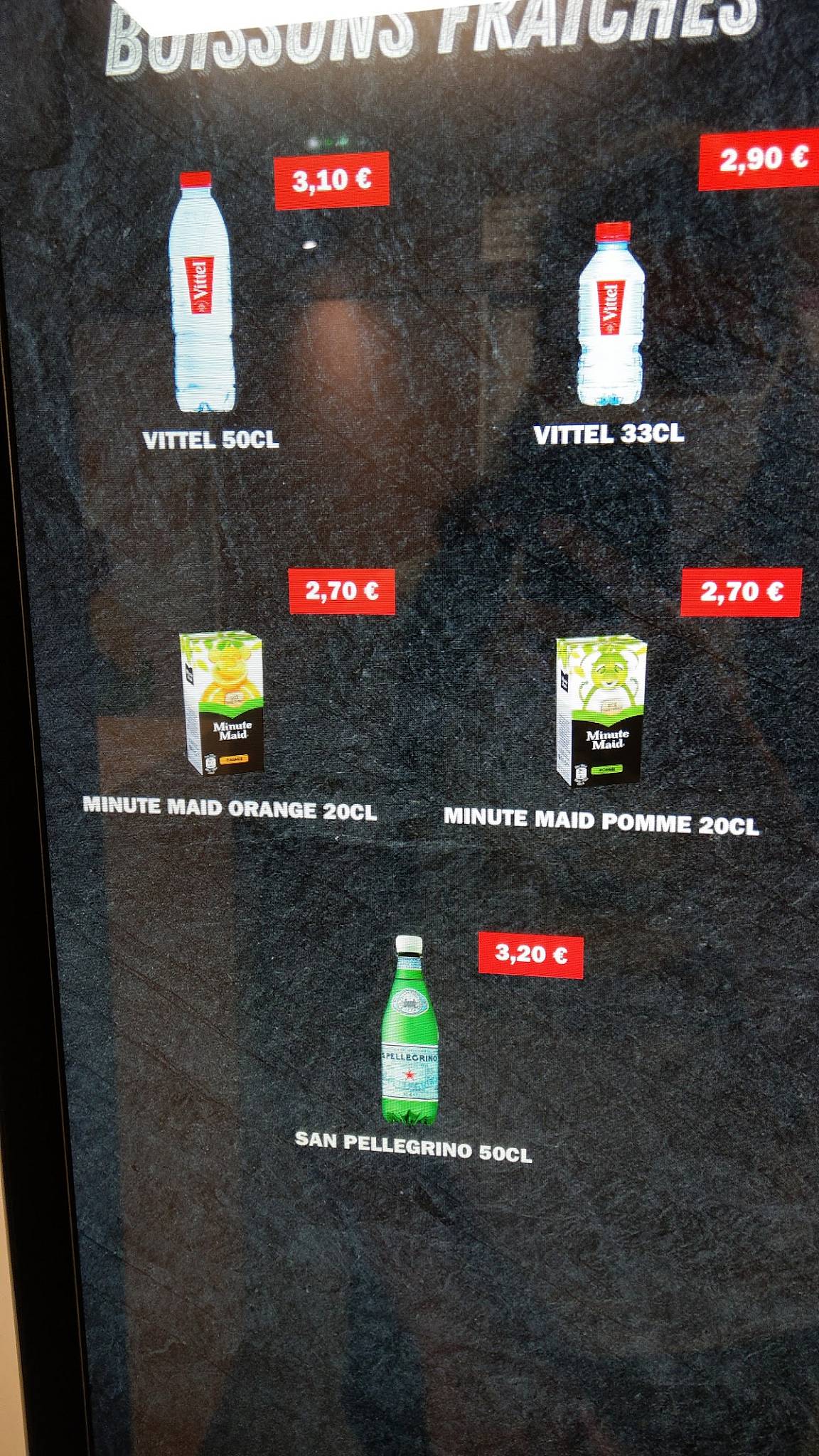 Menu au Quick ChampsElysées 2 fast food, Paris, 122 Avenue des Champs Elysées