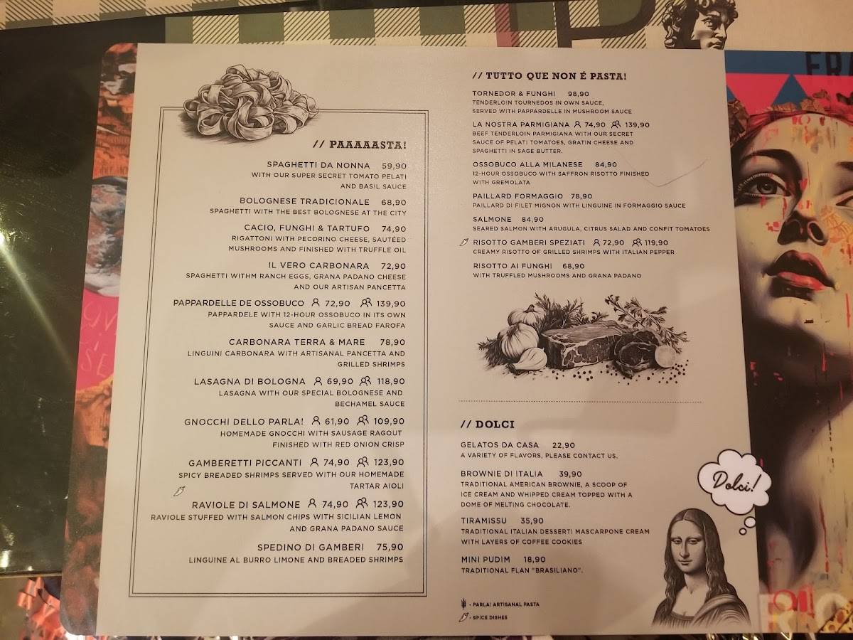 Parla! Trattoria cardápio
