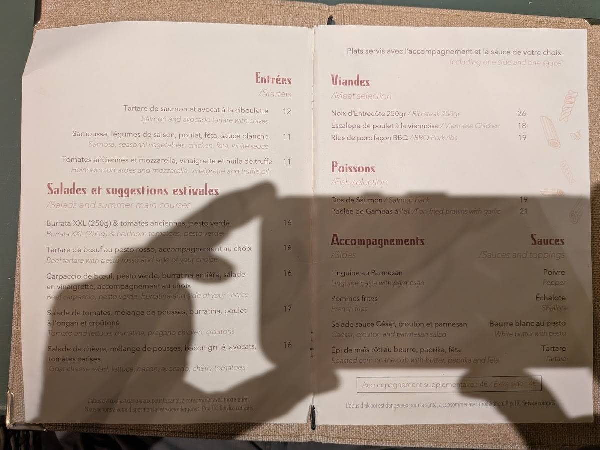 Menu de Pasta!