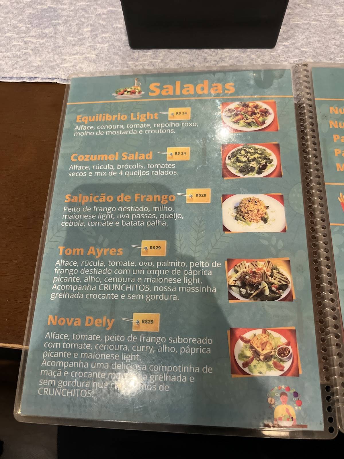 Pastel com borda cardápio