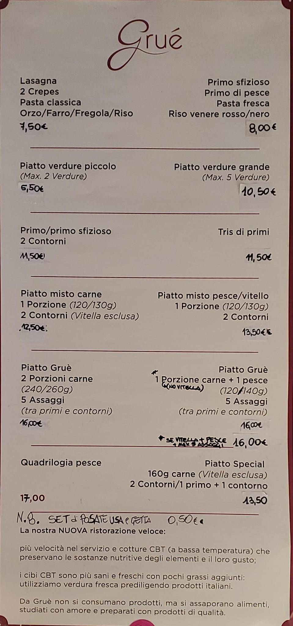 Menu di Gruè 