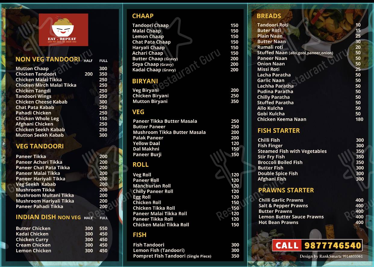 Check out the menu for Eat repeat
