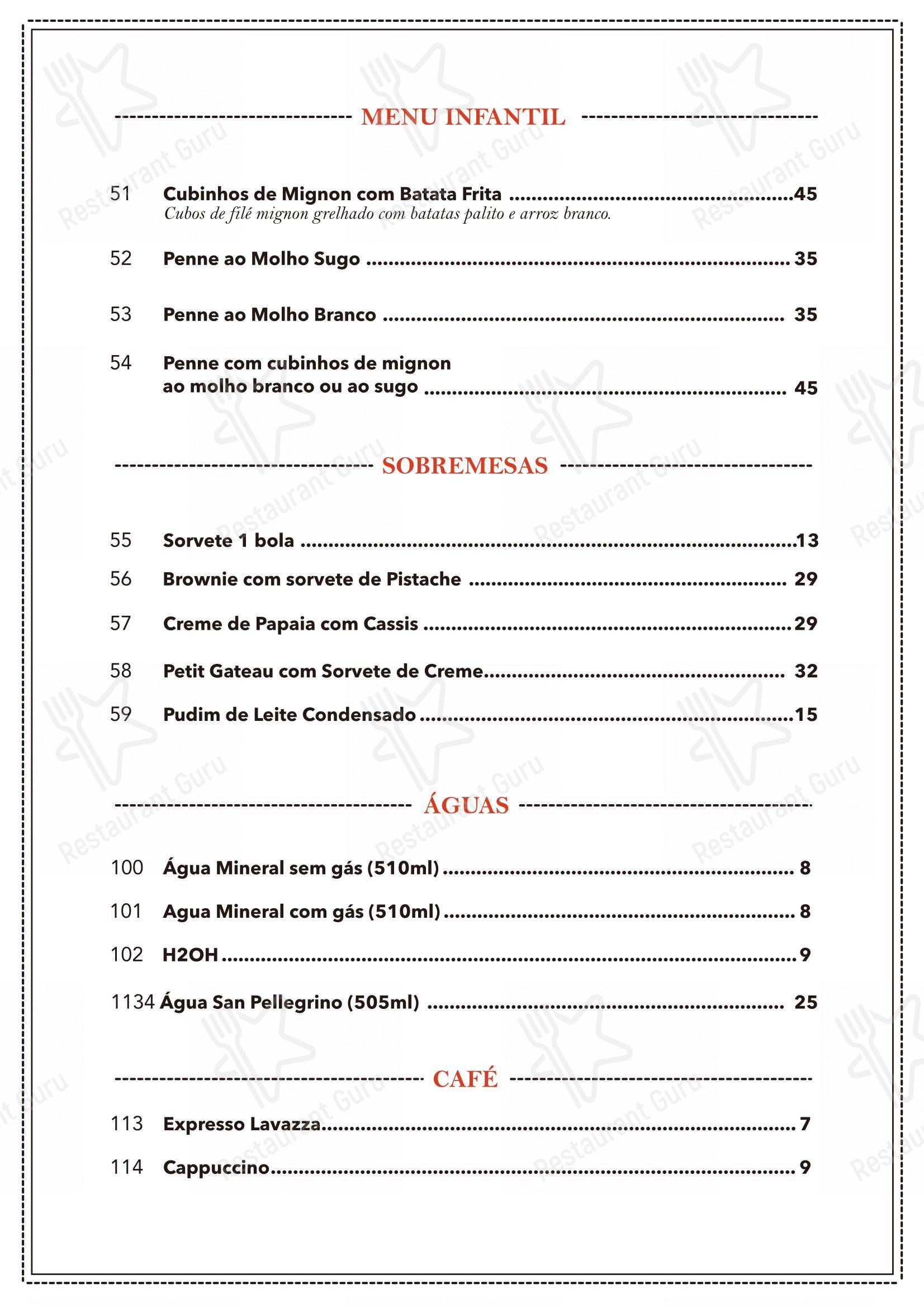 Menu bar para Pavanelli Loja e Restaurante pub & bar