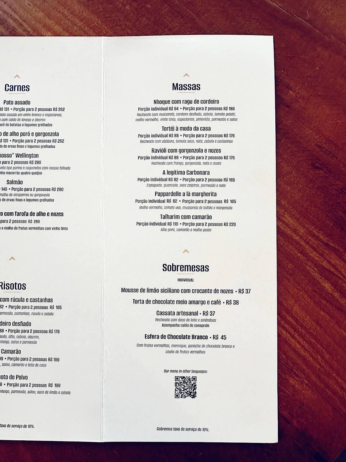 Pê05 Terrazza di Primo Camilo cardápio