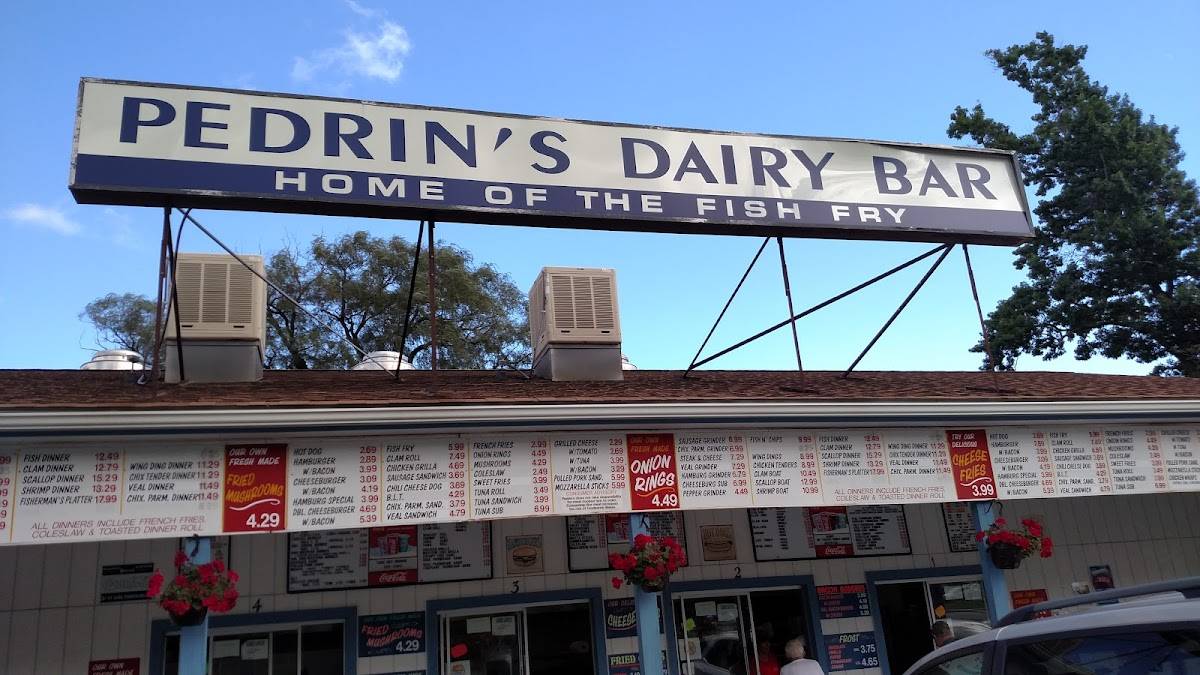 Menu at Pedrin's Dairy Bar, North Adams