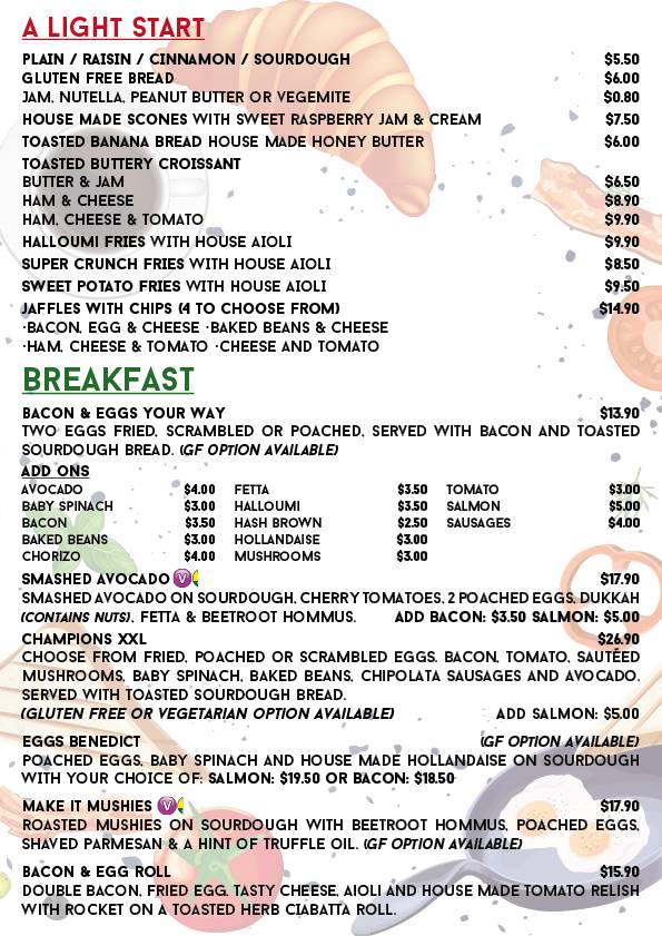 Menu at Billy Baxters restaurant, Penrith