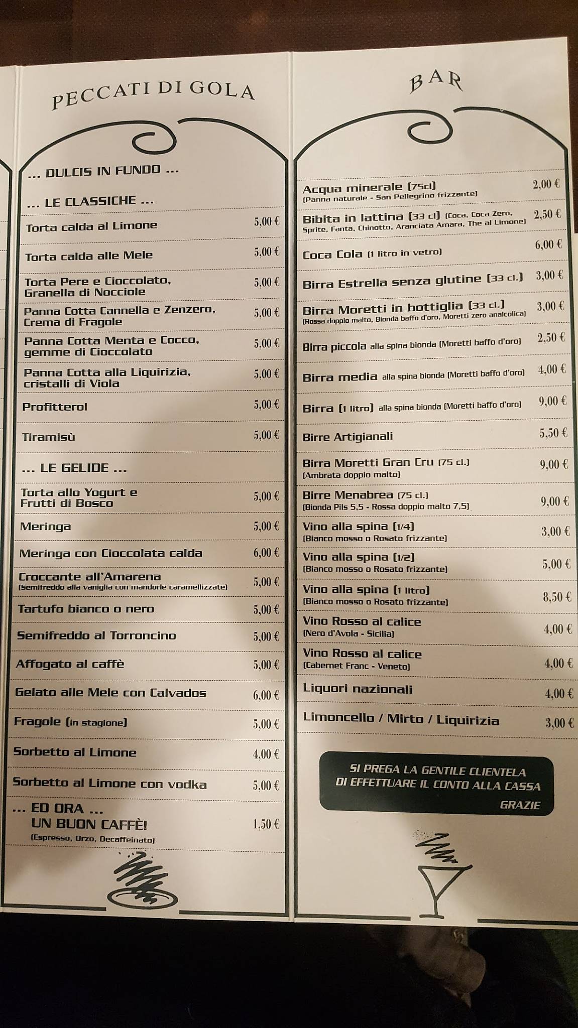 Menu di Pepe Verde 