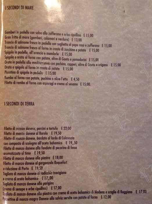 Menu di Perbacco 