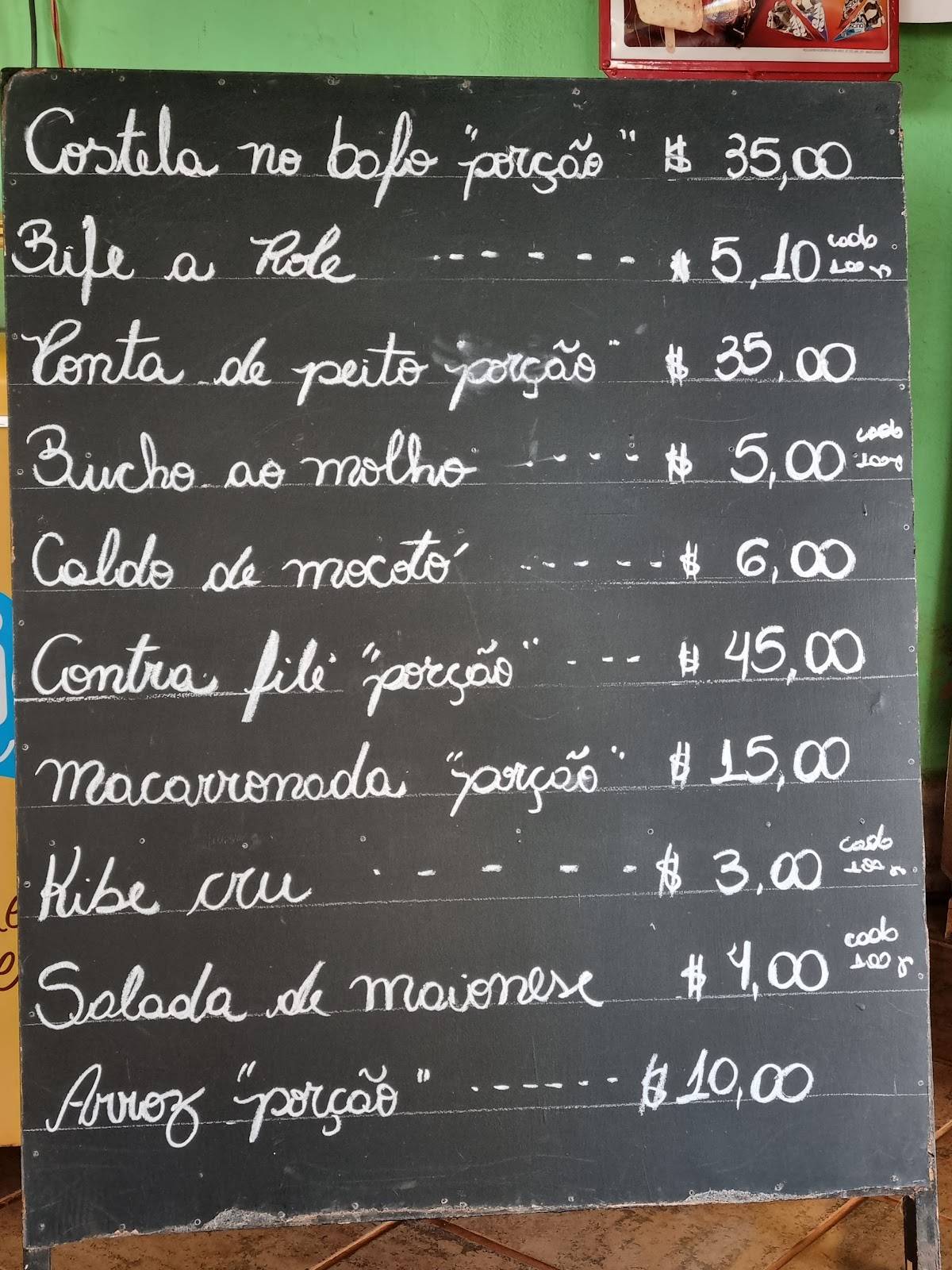 Pereira Bar cardápio