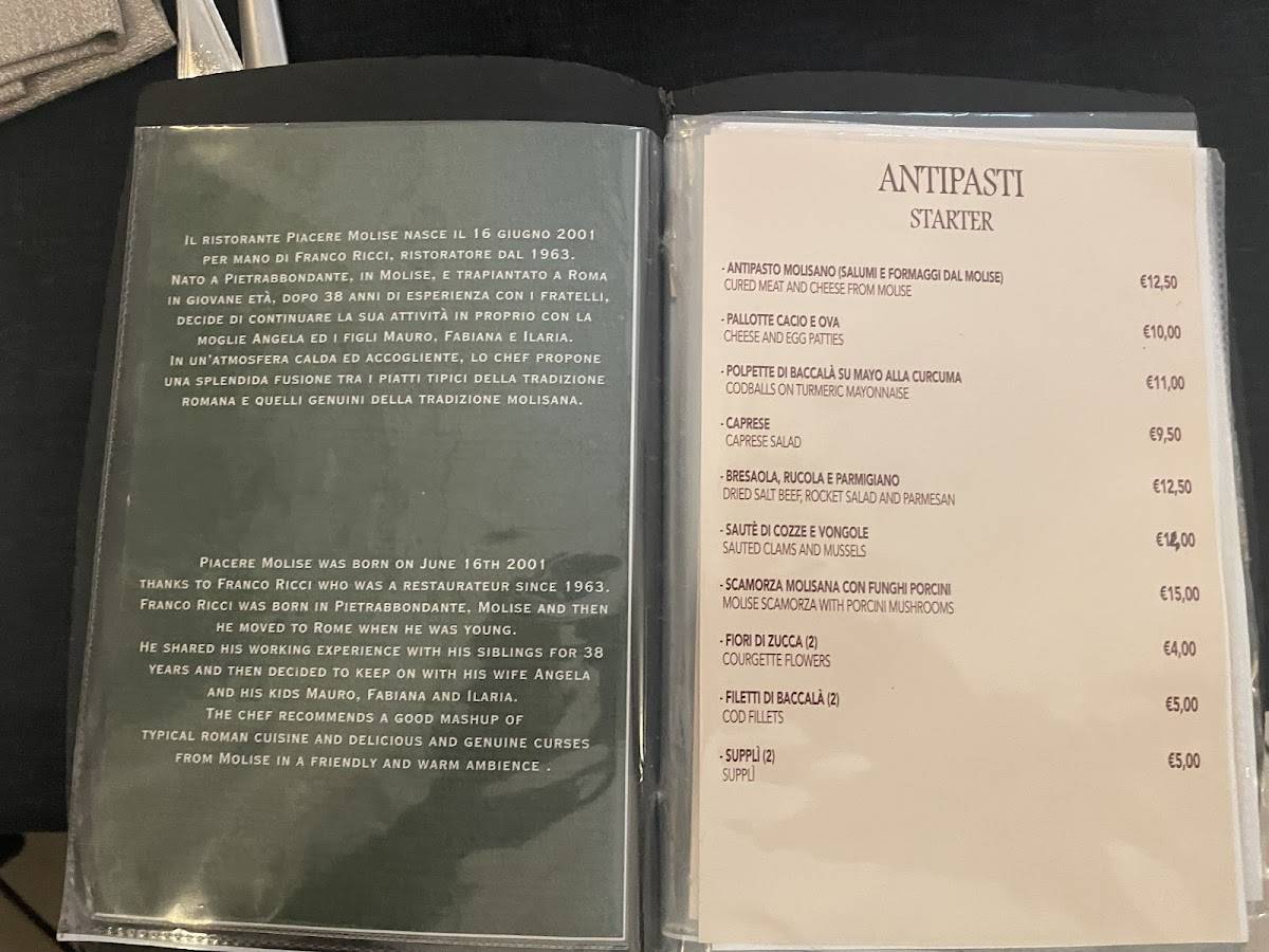 Menu di Piacere Molise Roma 