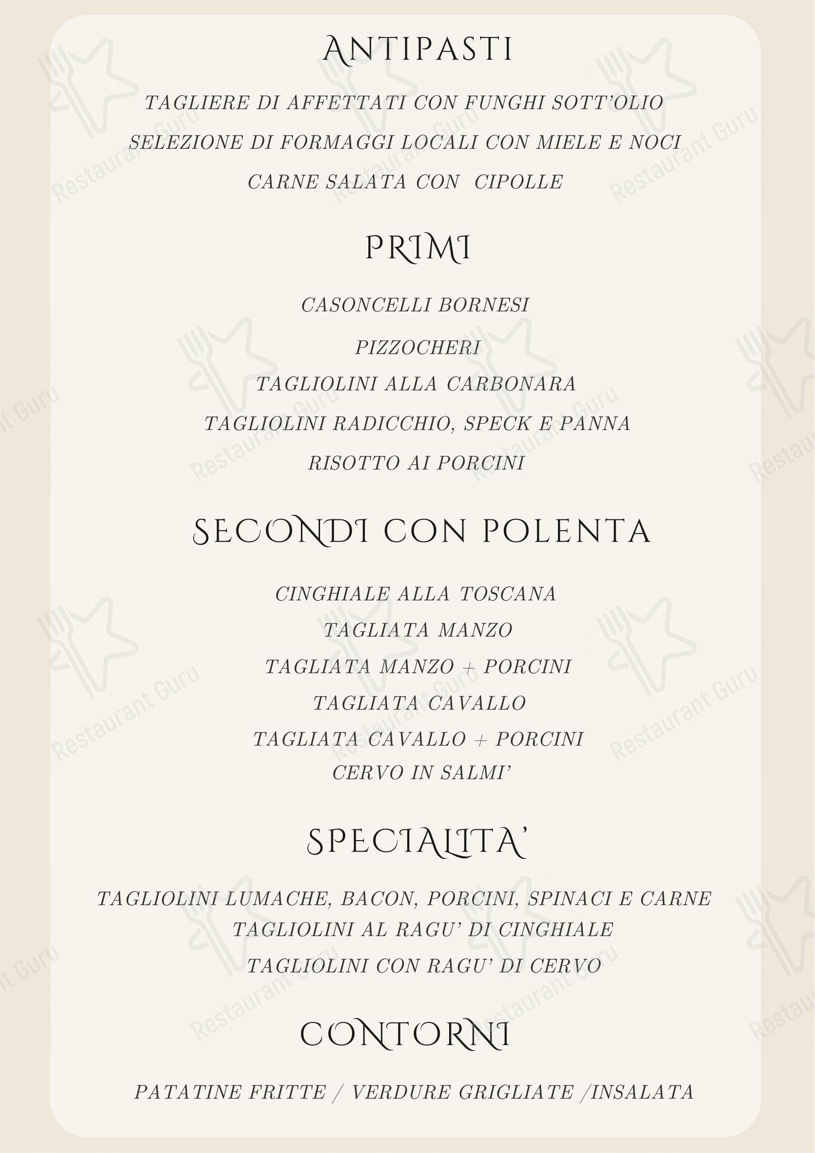 Menu per Piandass in Borno