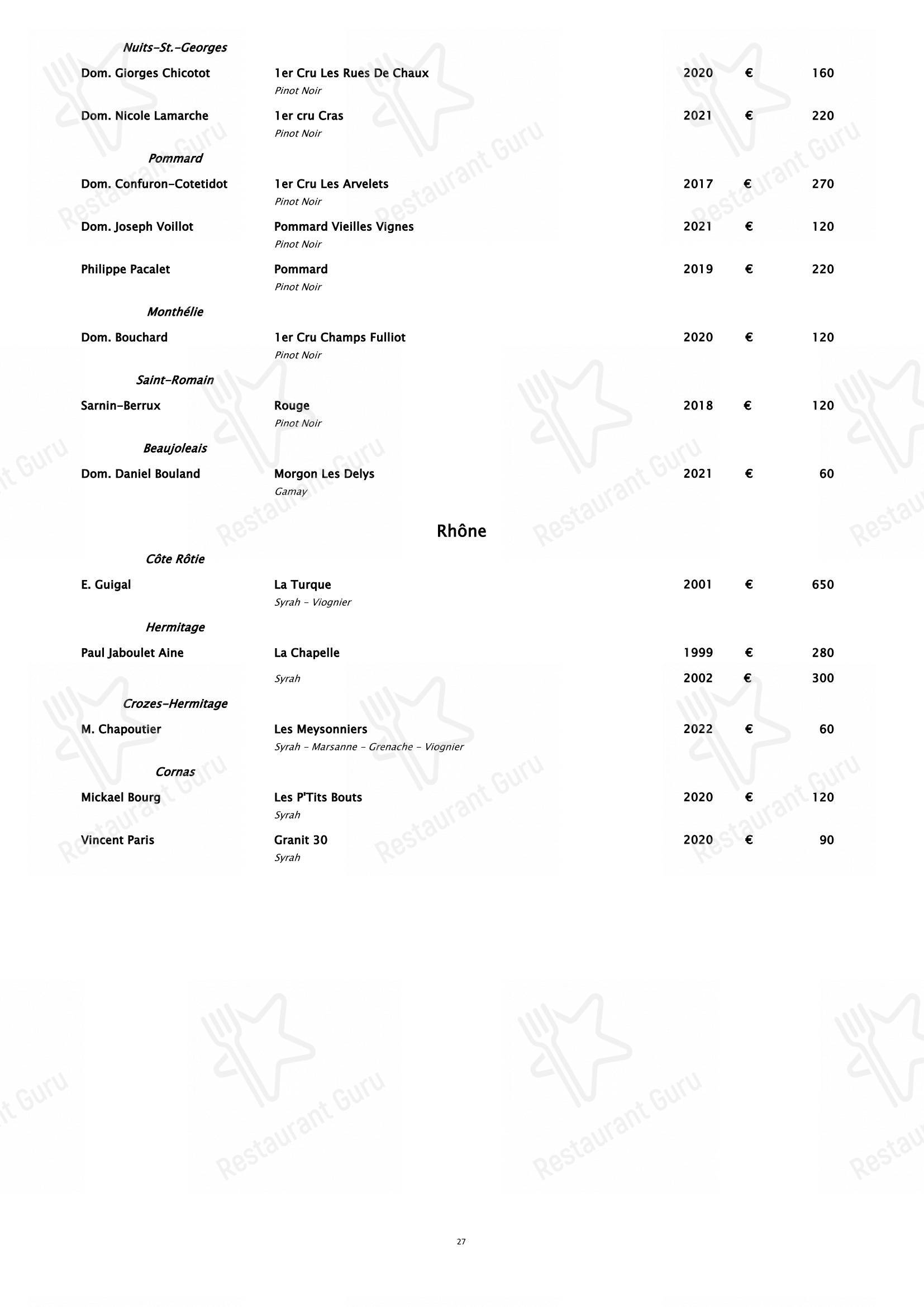 Table Menu per Piano35 Ristorante in Torino